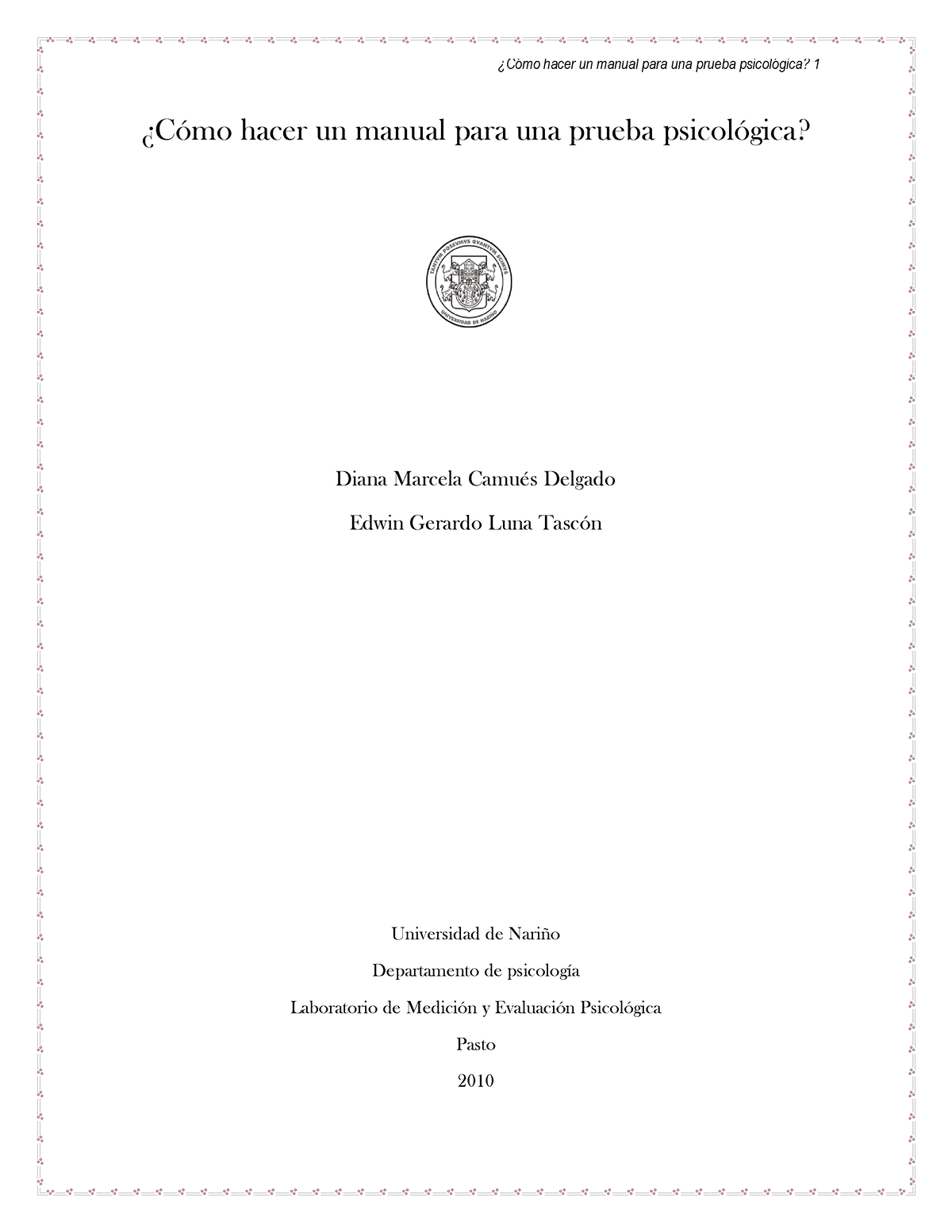 Manual Para Una Prueba Psicológica ¿cómo Hacer Un Manual Para Una Prueba Psicológica Diana 0807