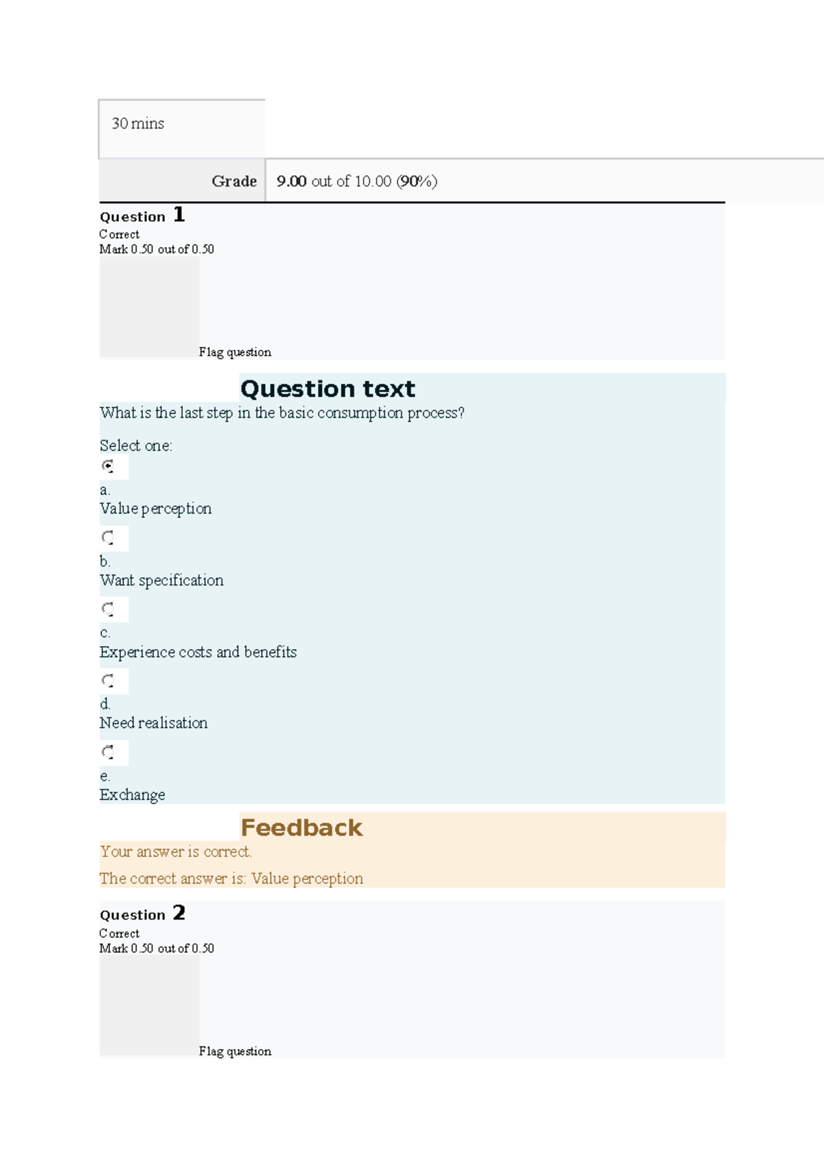 Cbe quiz 1 - Quiz 1 - 30 mins Grade 9 out of 10 ( 90 %) Question 1 ...