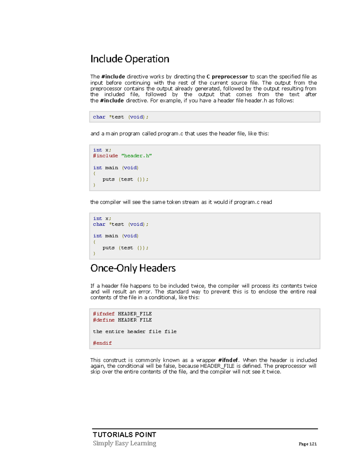 Programming with c language - TUTORIALS POINT Include Operation The # ...