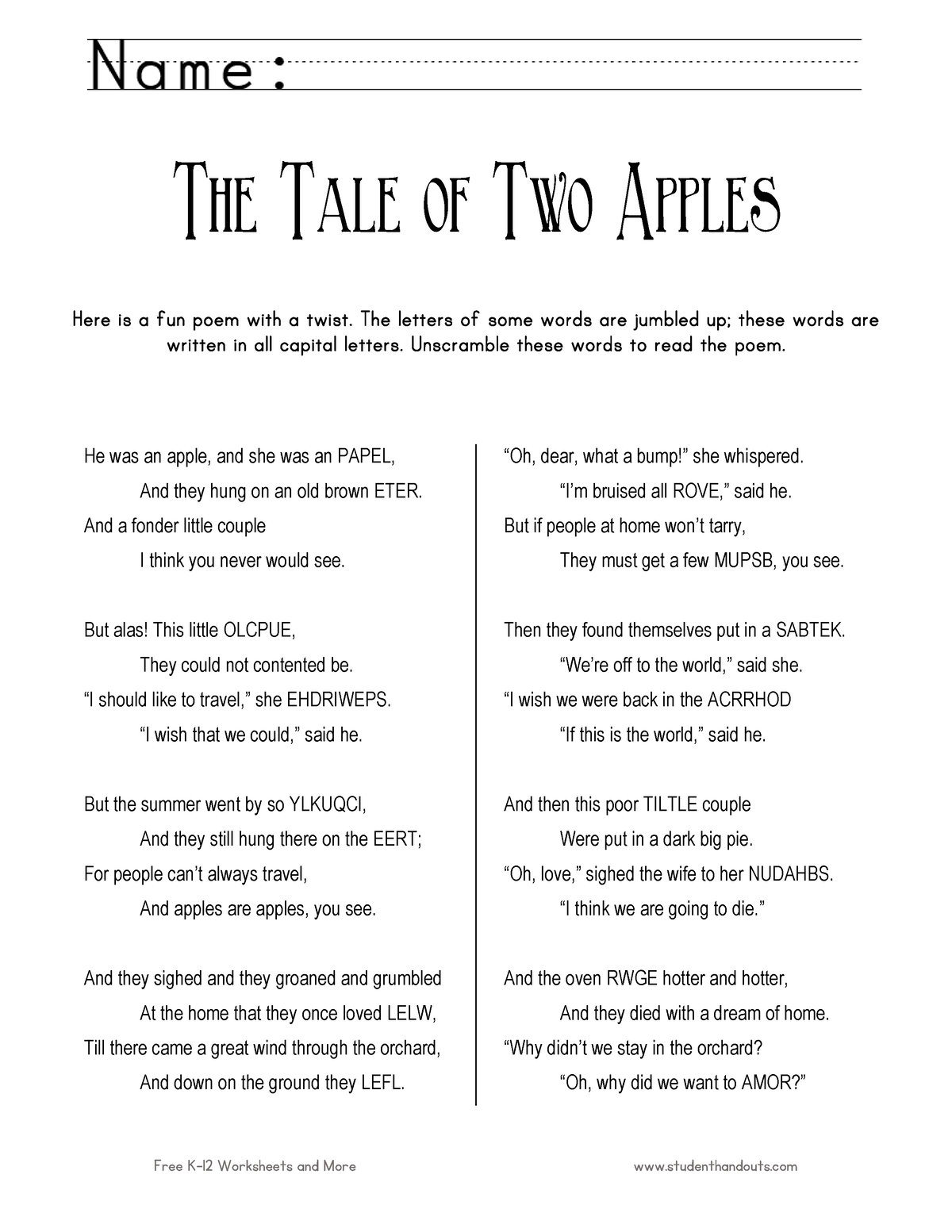 tale-of-two-apples-poem-scramble-free-k-12-worksheets-and-more