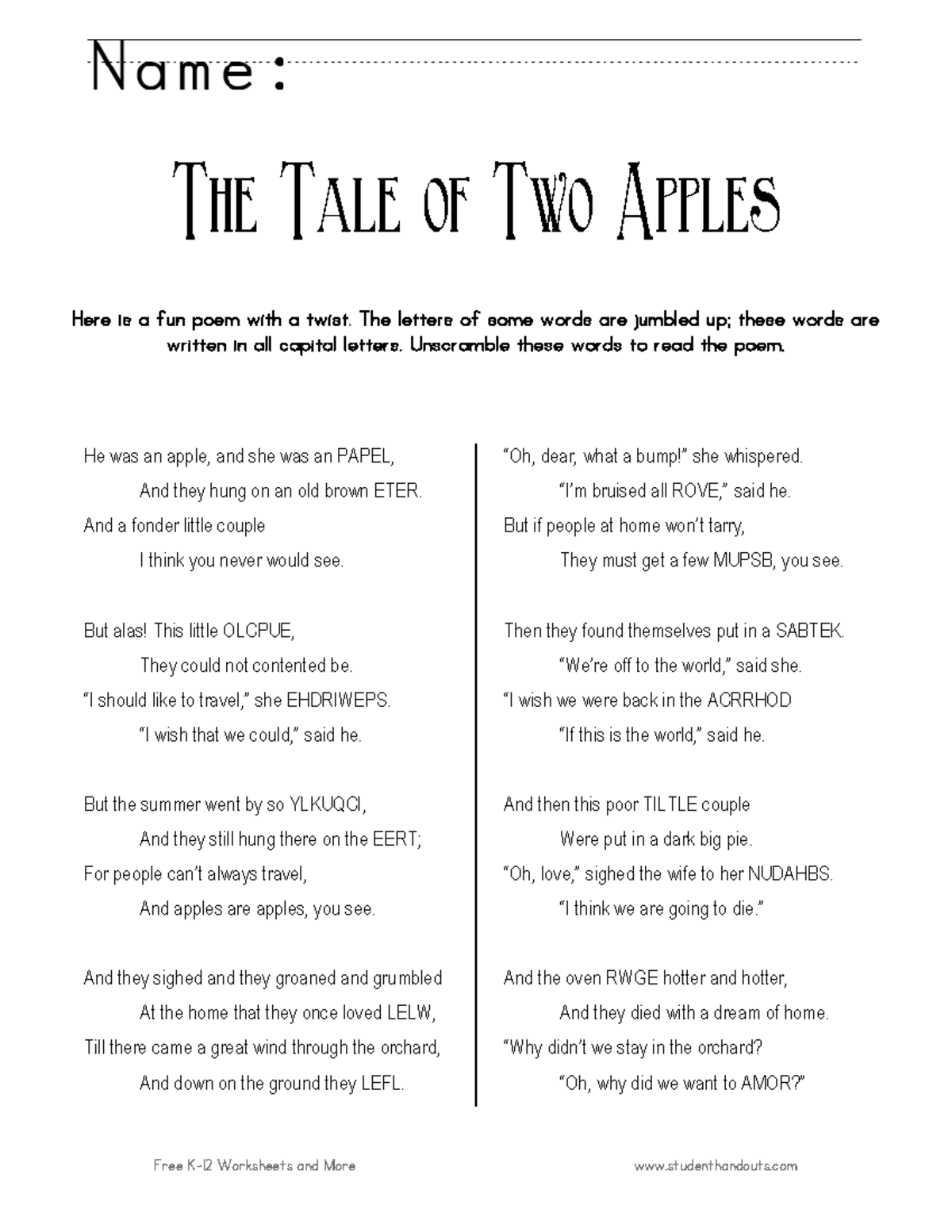 tale-of-two-apples-poem-scramble-free-k-12-worksheets-and-more