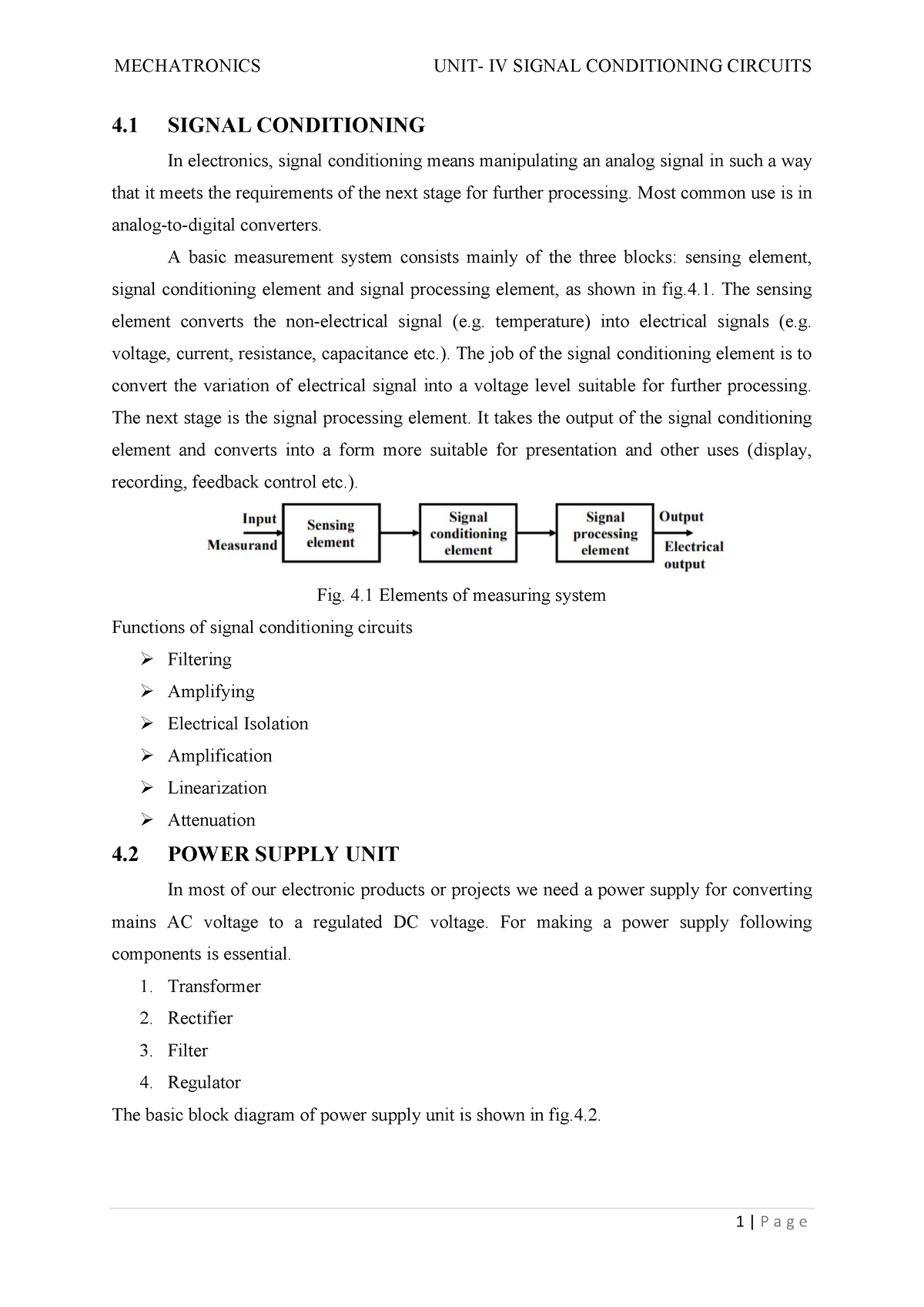 Signal Conditioning Circuits Part 1 - 4 SIGNAL CONDITIONING In ...