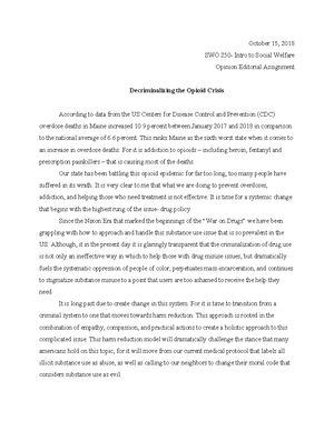 Test 1 Study Guide - SWO 250- TEST 1 STUDY GUIDE Understand roles of ...