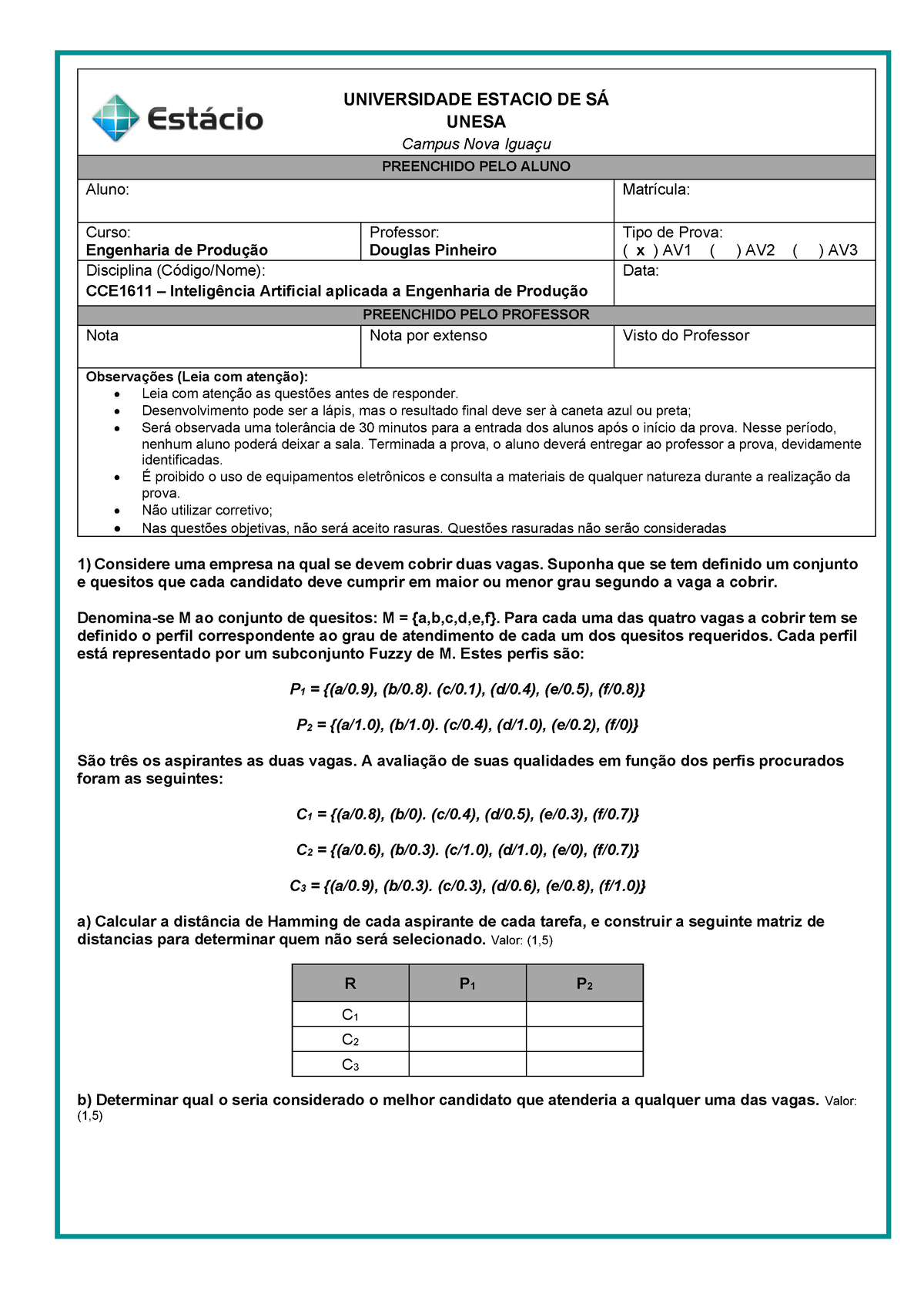 AV1 - Modelagem E Simulação De Sistemas (B) - Considere Uma Empresa Na ...