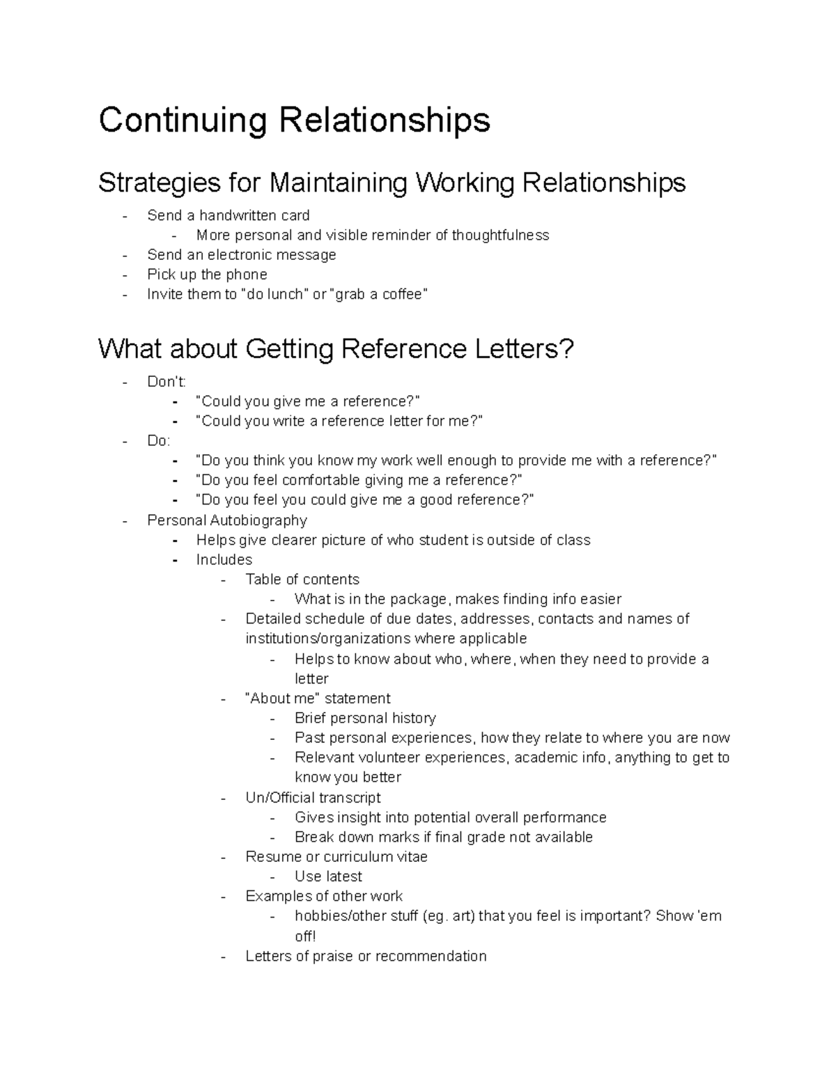 Lesson 16 Continuing Relationships - Continuing Relationships ...
