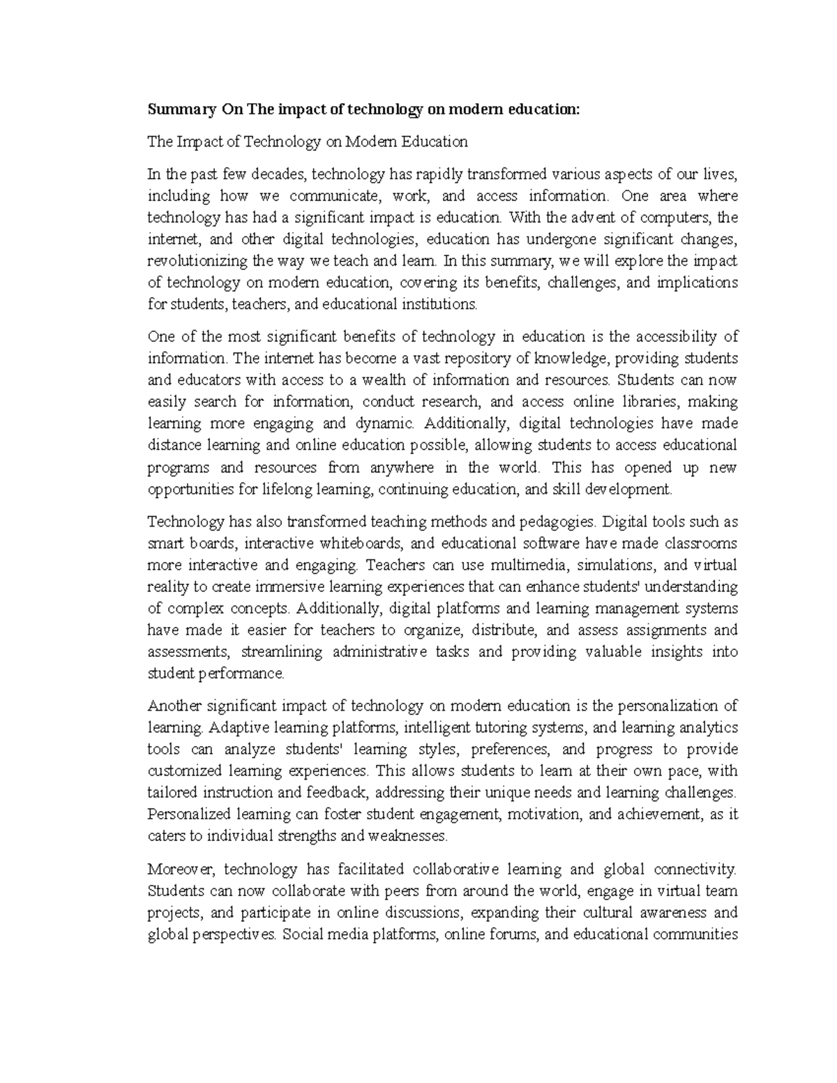 summary-on-the-impact-of-technology-on-modern-education-one-area