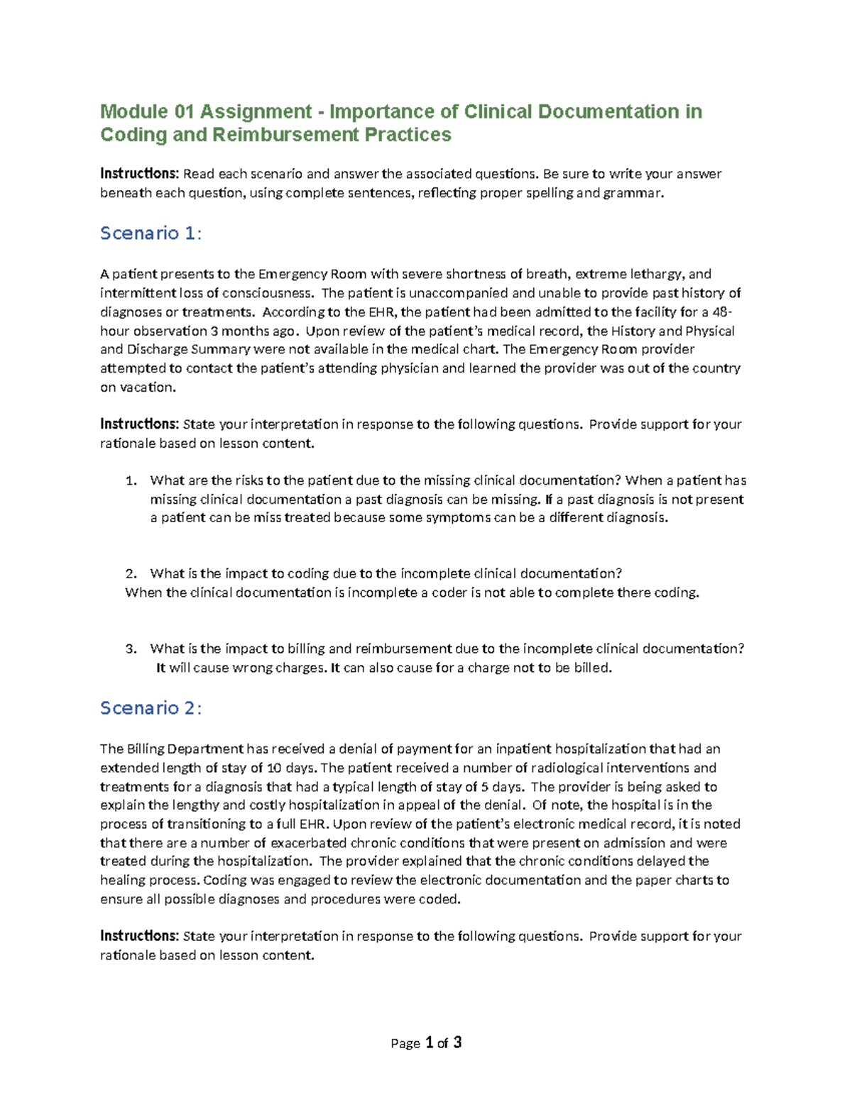 Module 01 Assignment Worksheet - Module 01 Assignment - Importance of ...