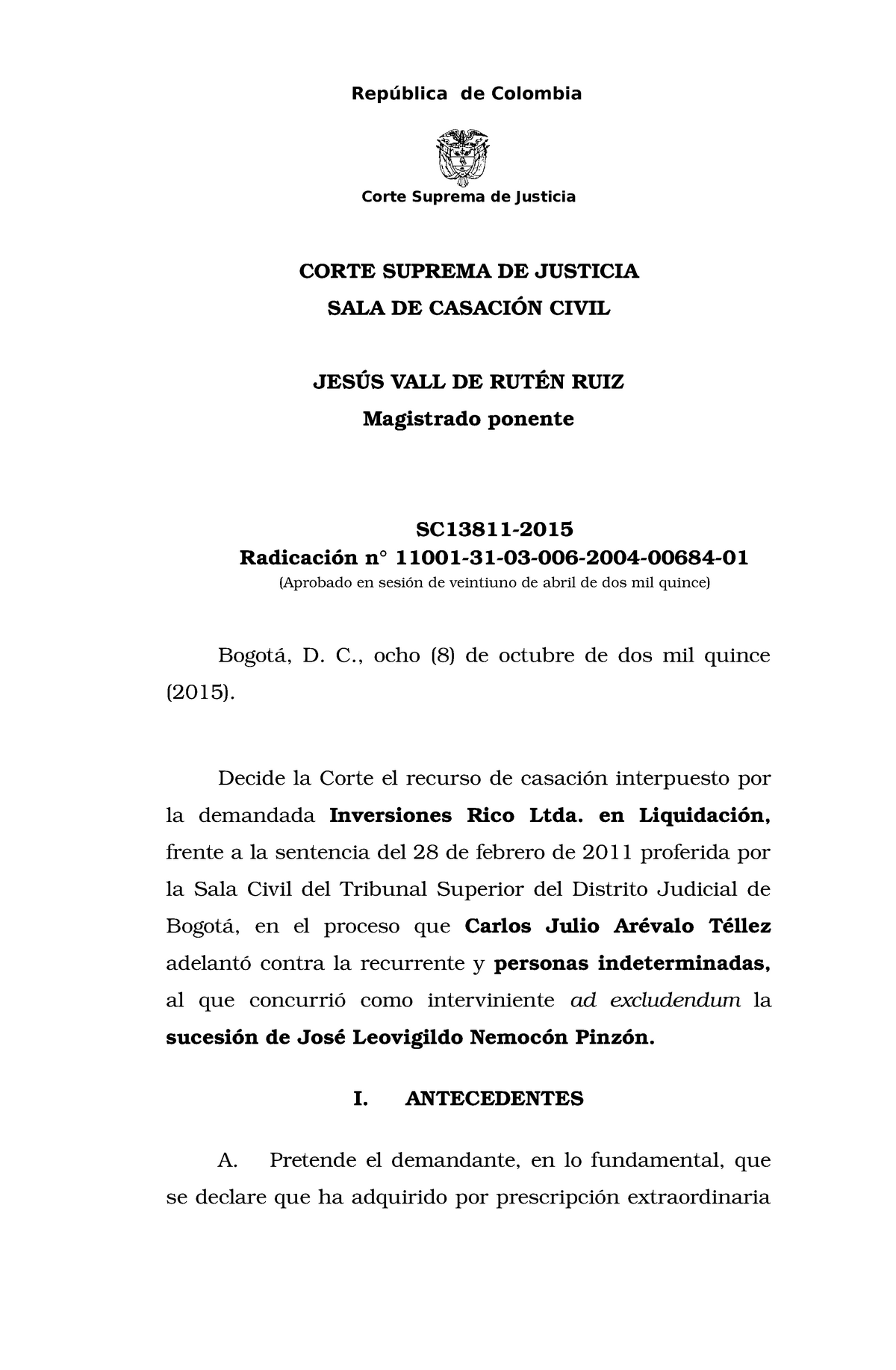 Sentencia Corte Suprema De Justicia Rep Blica De Colombia Corte Suprema De Studocu