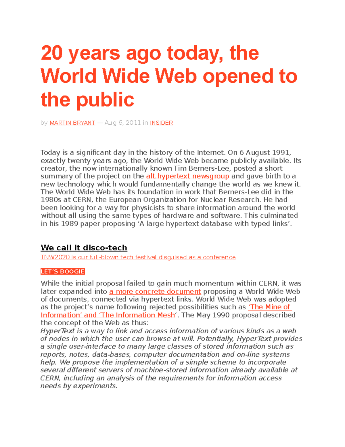 EVENTS HAPPENED IN 1991 DOCUMENT TYPE 20 Years Ago Today The World 