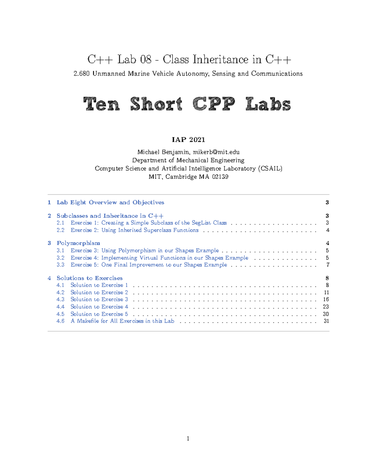 Lab cpp 08 inheritance - 1111 - Nhap mon lap trinh - HCMUTE - Studocu