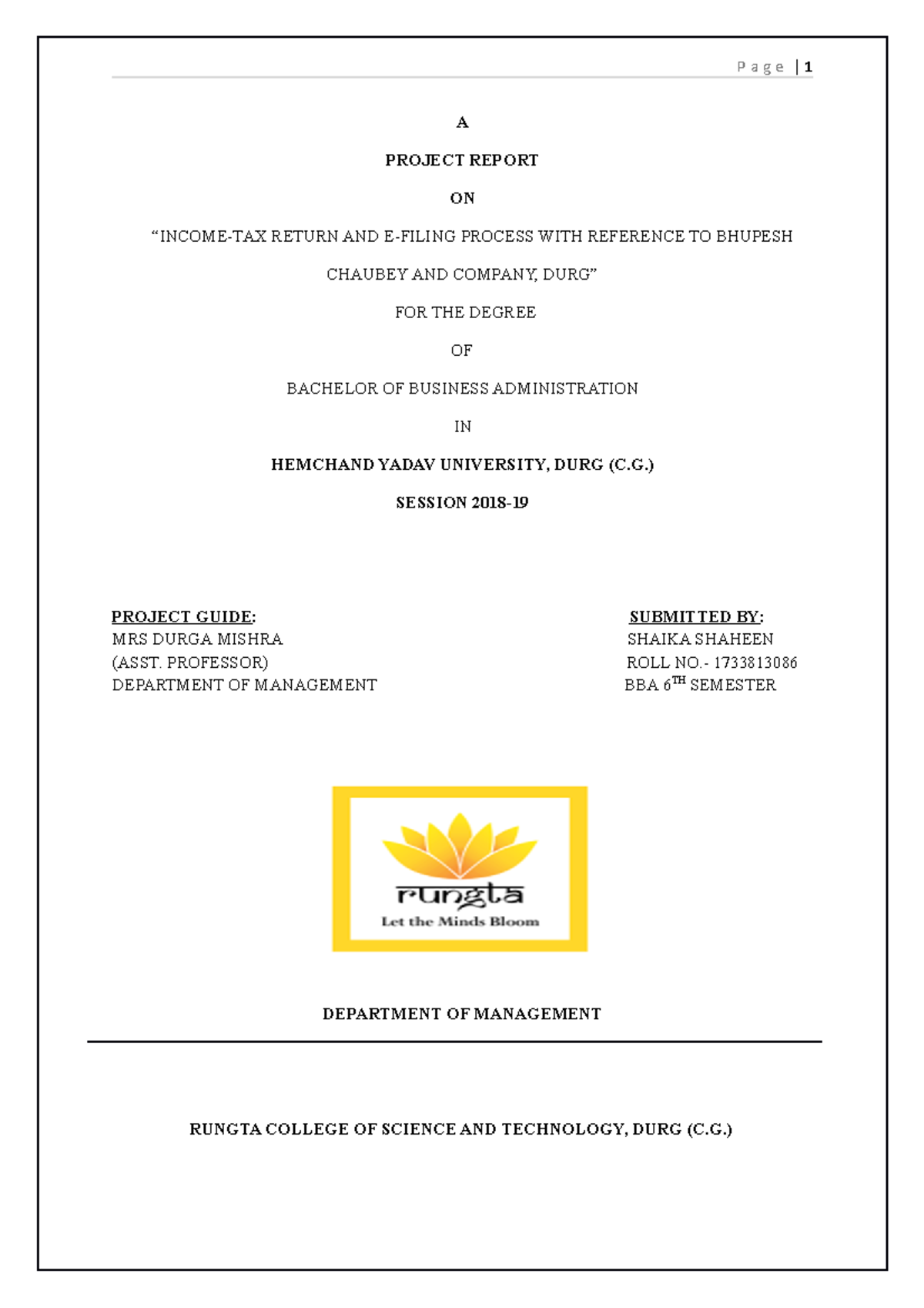 Final Year Project The project is made A PROJECT REPORT ON