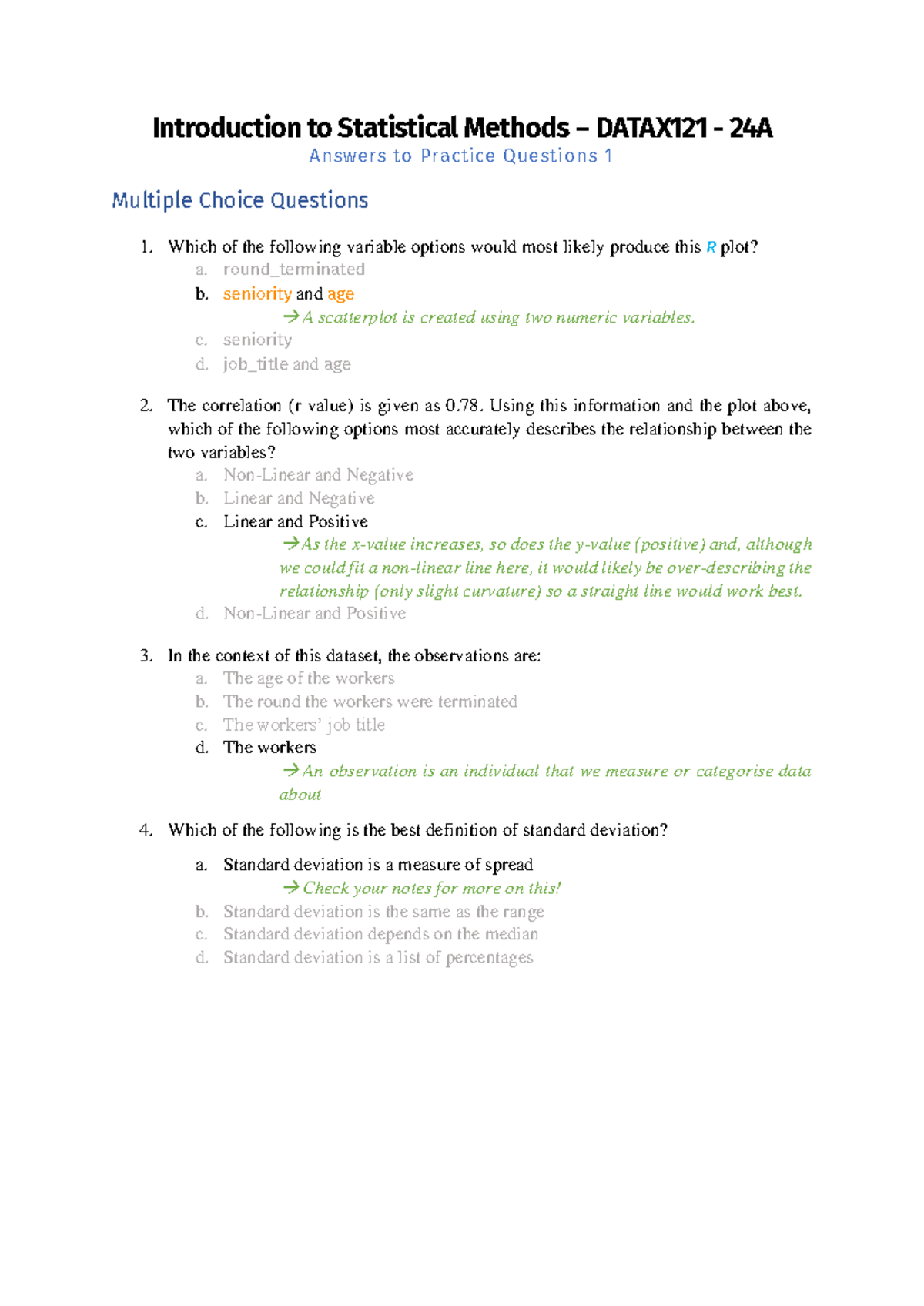 Datax 121 Practice Questions 1 ANS - Introduction to Statistical ...