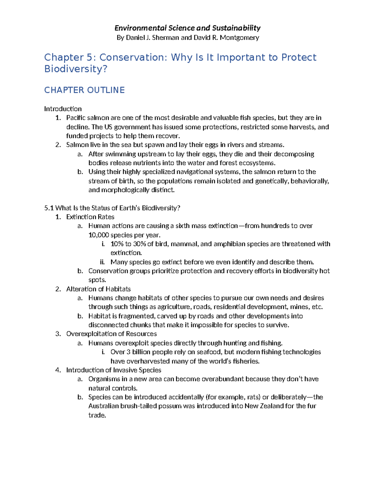 Chapter 5 Outline - By Daniel J. Sherman and David R. Montgomery ...