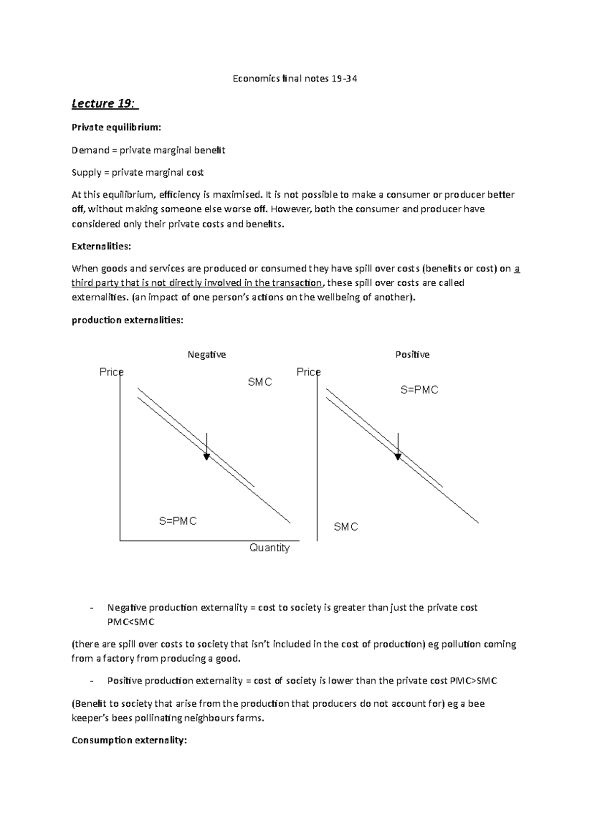 Economics final notes 19 - Price Price Quantity SMC S=PMC SMC S=PMC ...