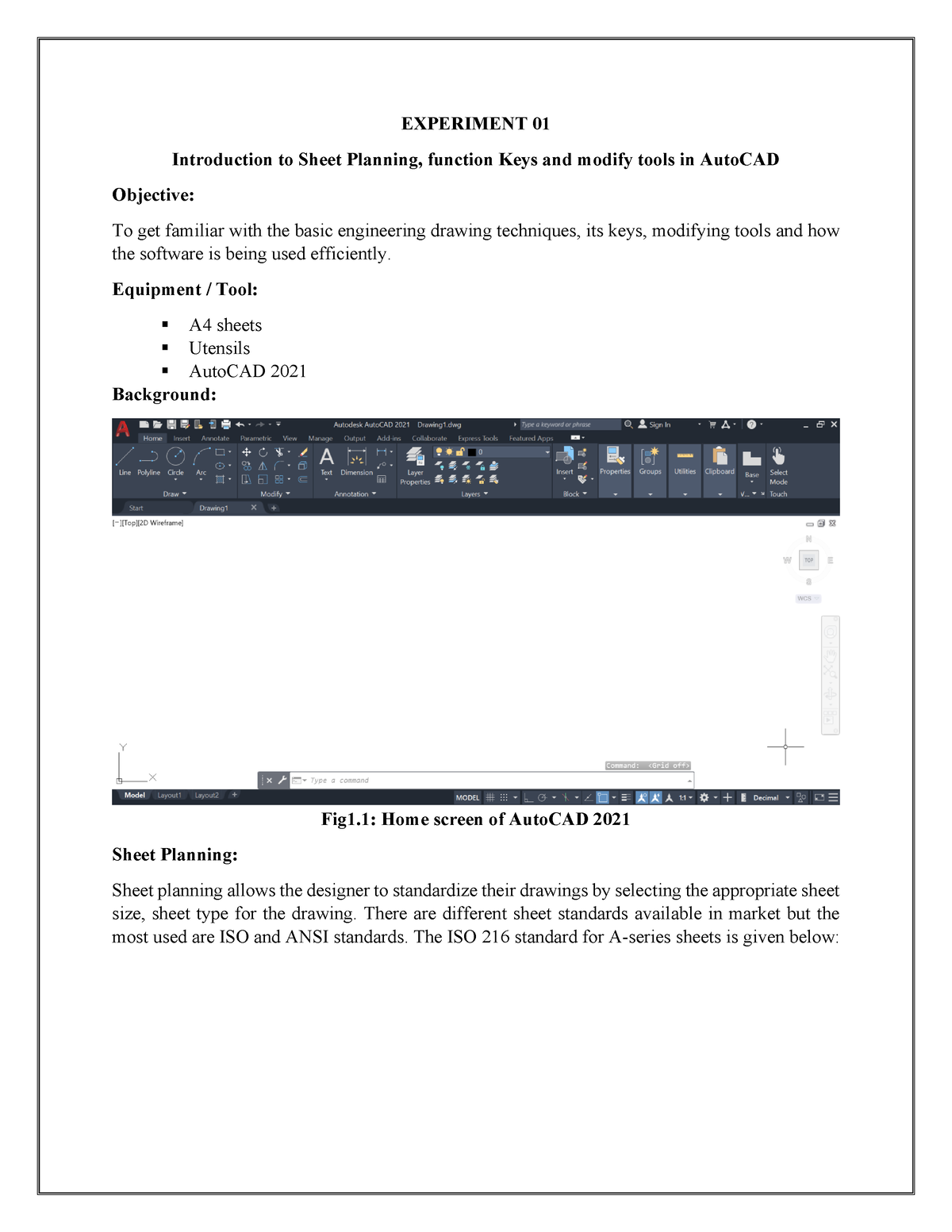 Lab 1 CAD - Drawing For Learning AutoCad Assignments , Helping To Make ...