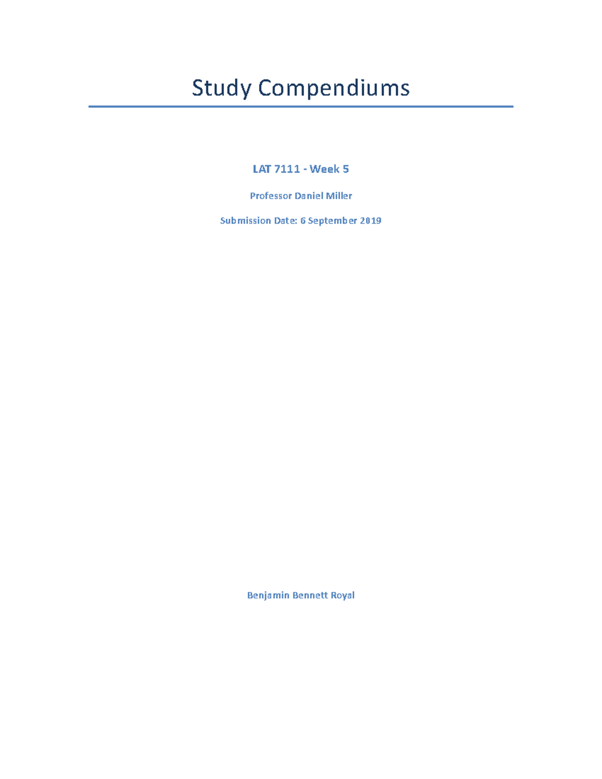 LAT-7111-Study Compendiums - Study Compendiums LAT 7111 - Week 5 ...