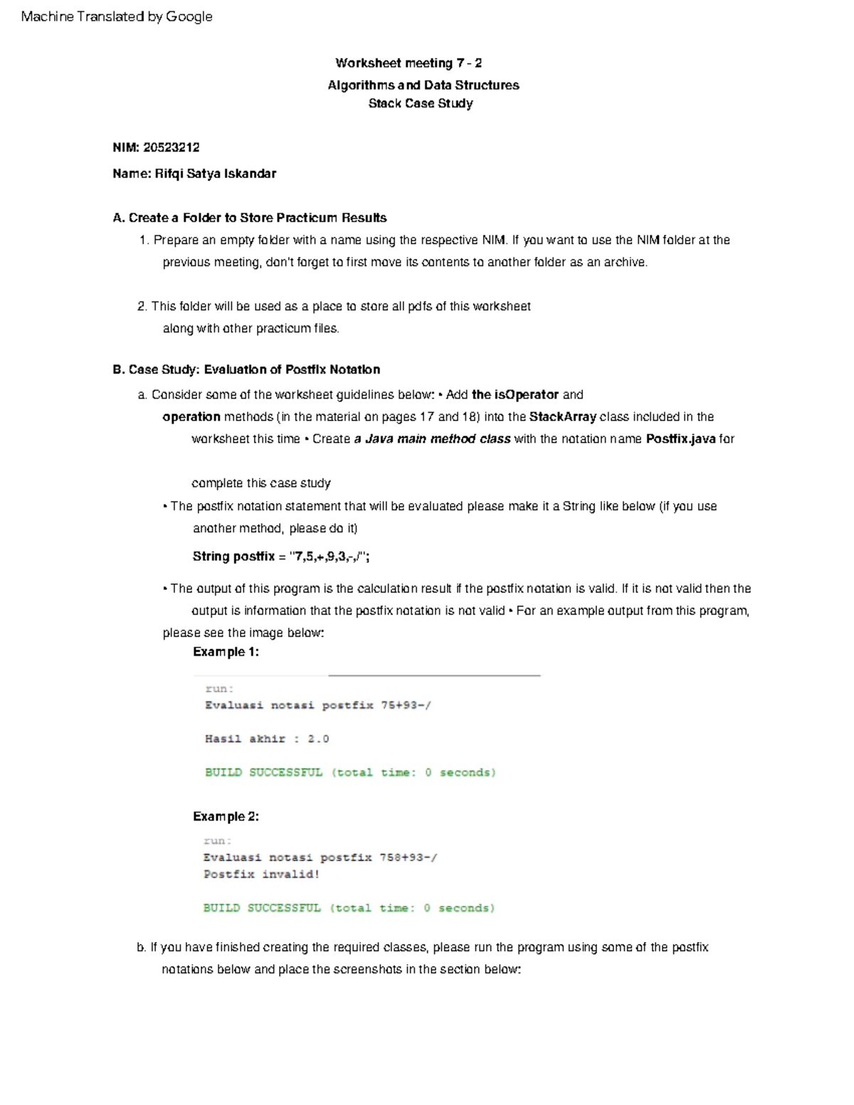 Worksheet Pertemuan 14 - Studi Kasus Stack - Worksheet meeting 7 - 2 ...