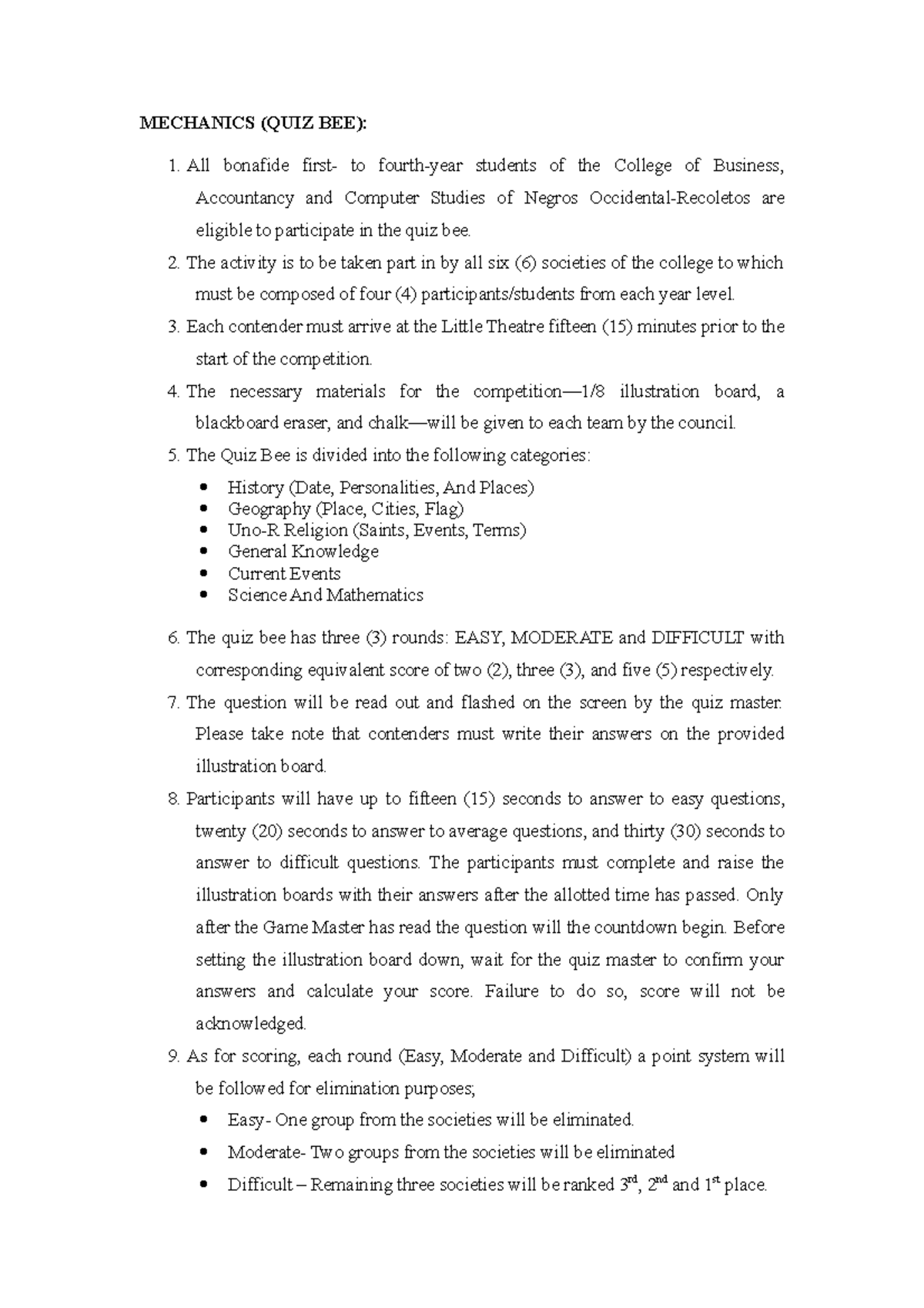 Mechanicsquizbee A mechanics in someones quizbee challeng. It can
