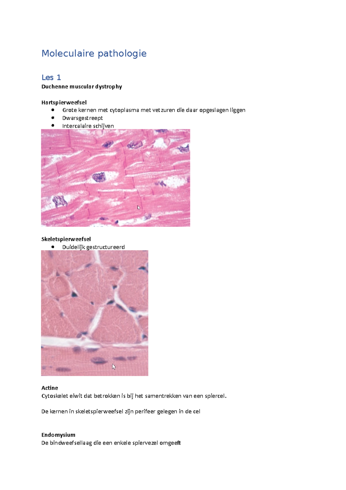 Moleculaire Pathologie Samenvatting - Moleculaire Pathologie Les 1 ...