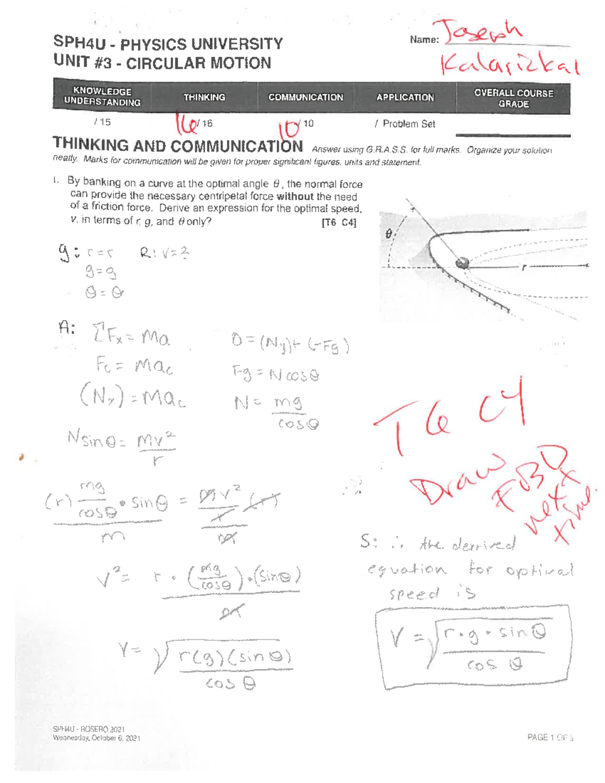 Circular Motion and Orbits Test - MAT290 - U of T - Studocu
