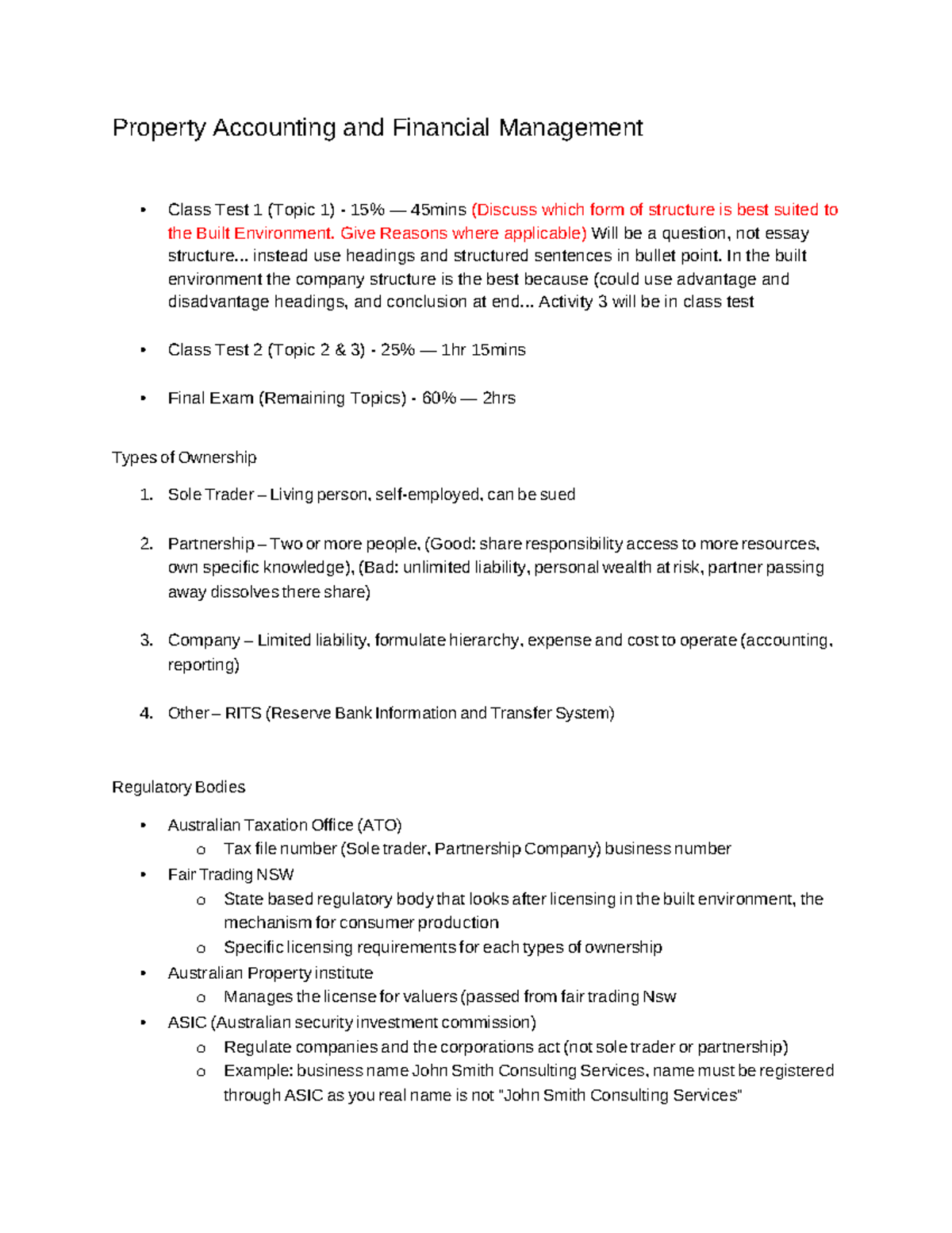 Property Accounting and Financial Management Notes - Property ...