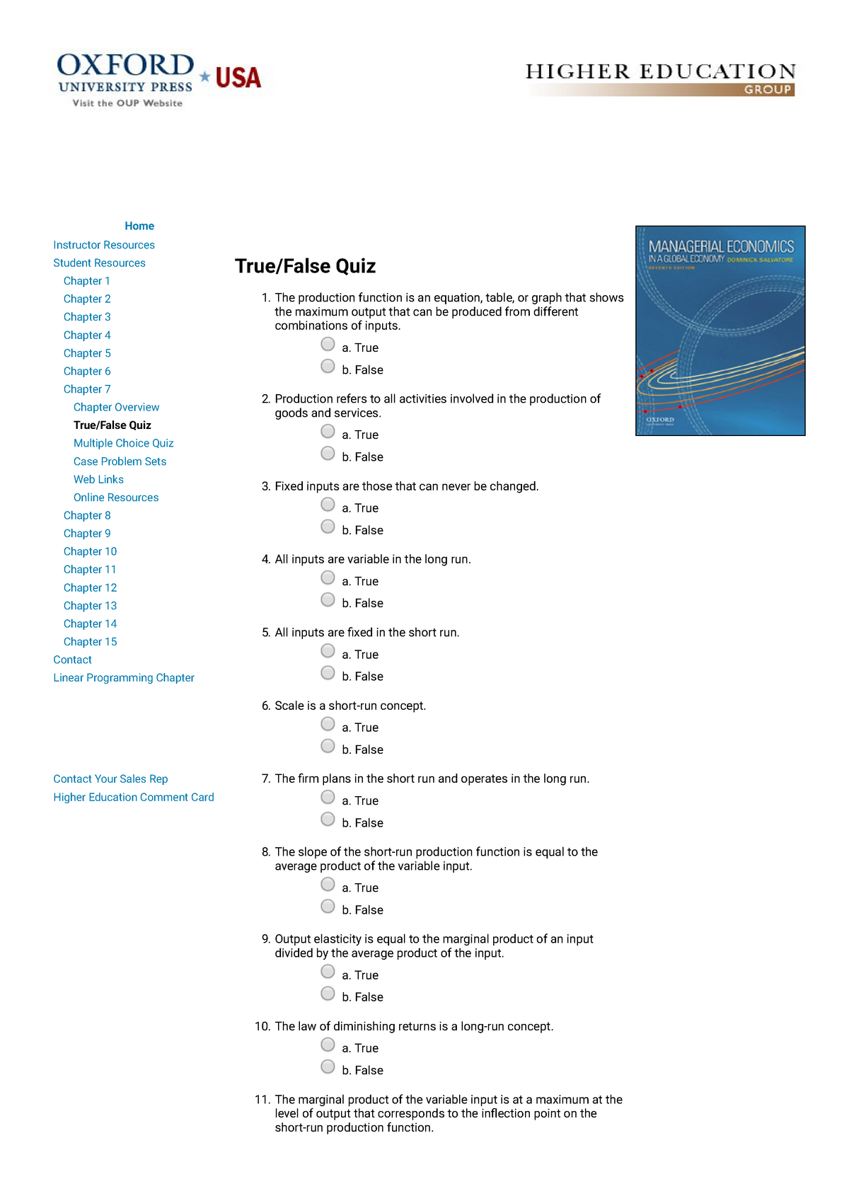 assignment chapter 7 true false quiz (practice)