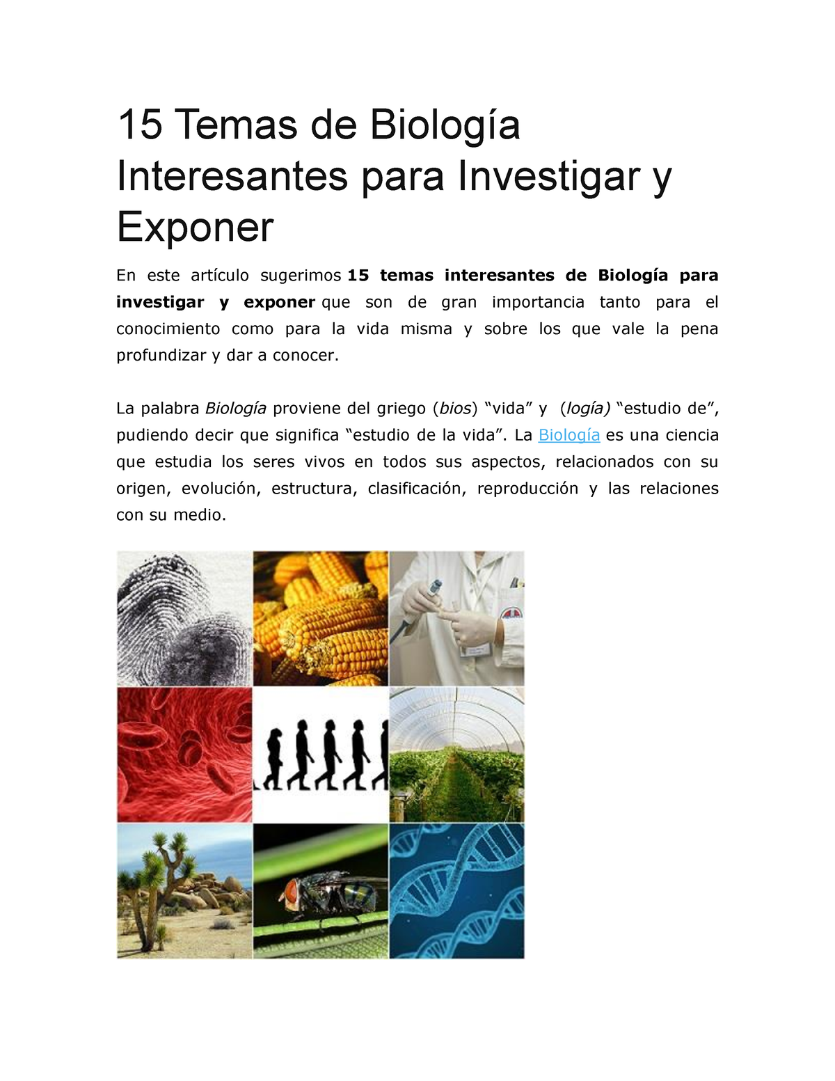 428984342 15 Temas De Biologia Interesantes Para Investigar Y Exponer
