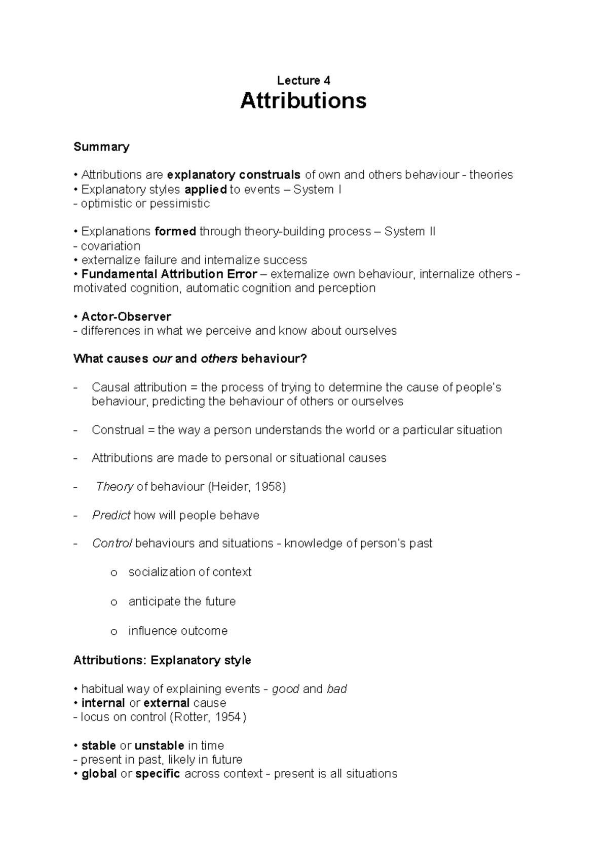 L4 Attributions notes - Attribution - Lecture 4 Attributions Summary ...
