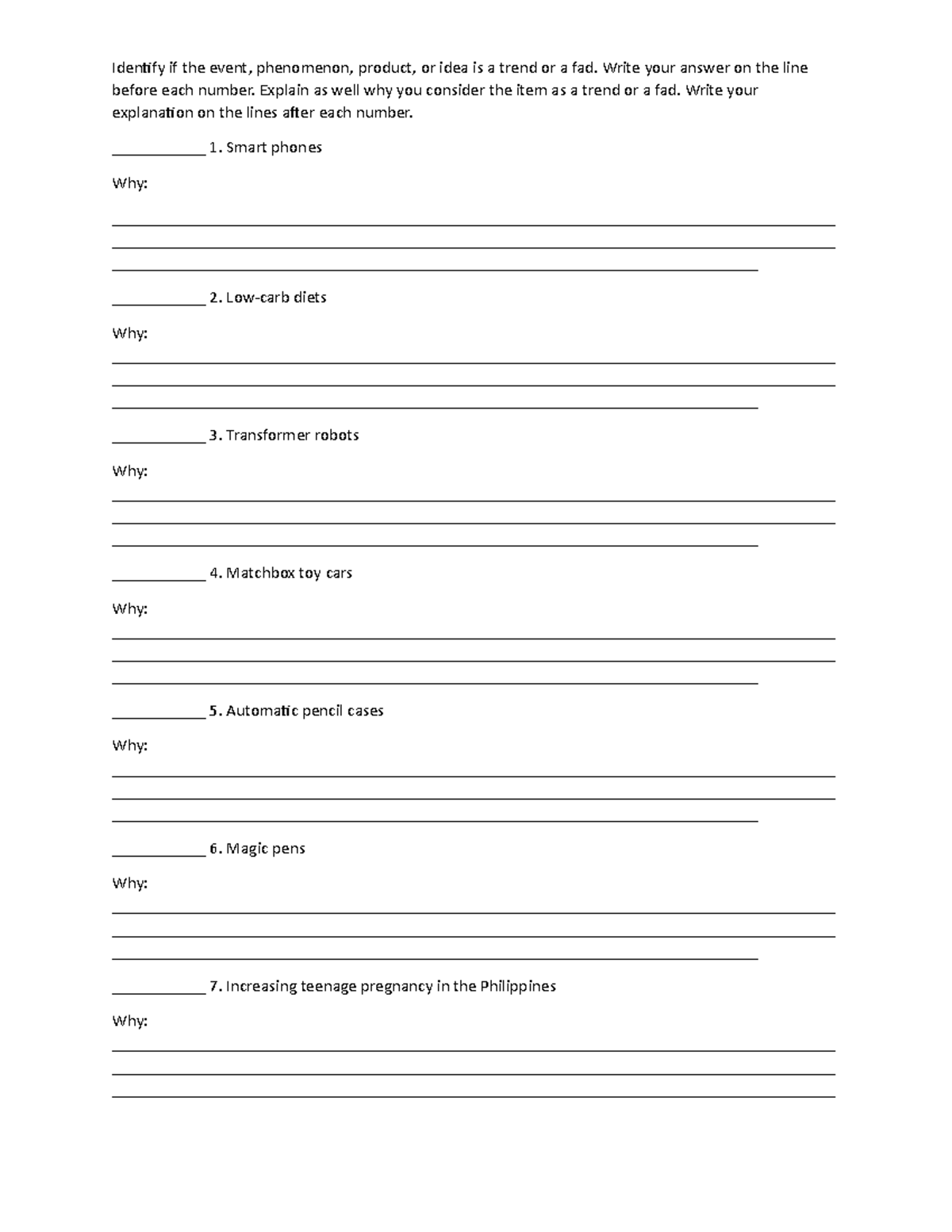 Activity March 9 TNCT - readings - Identify if the event, phenomenon ...