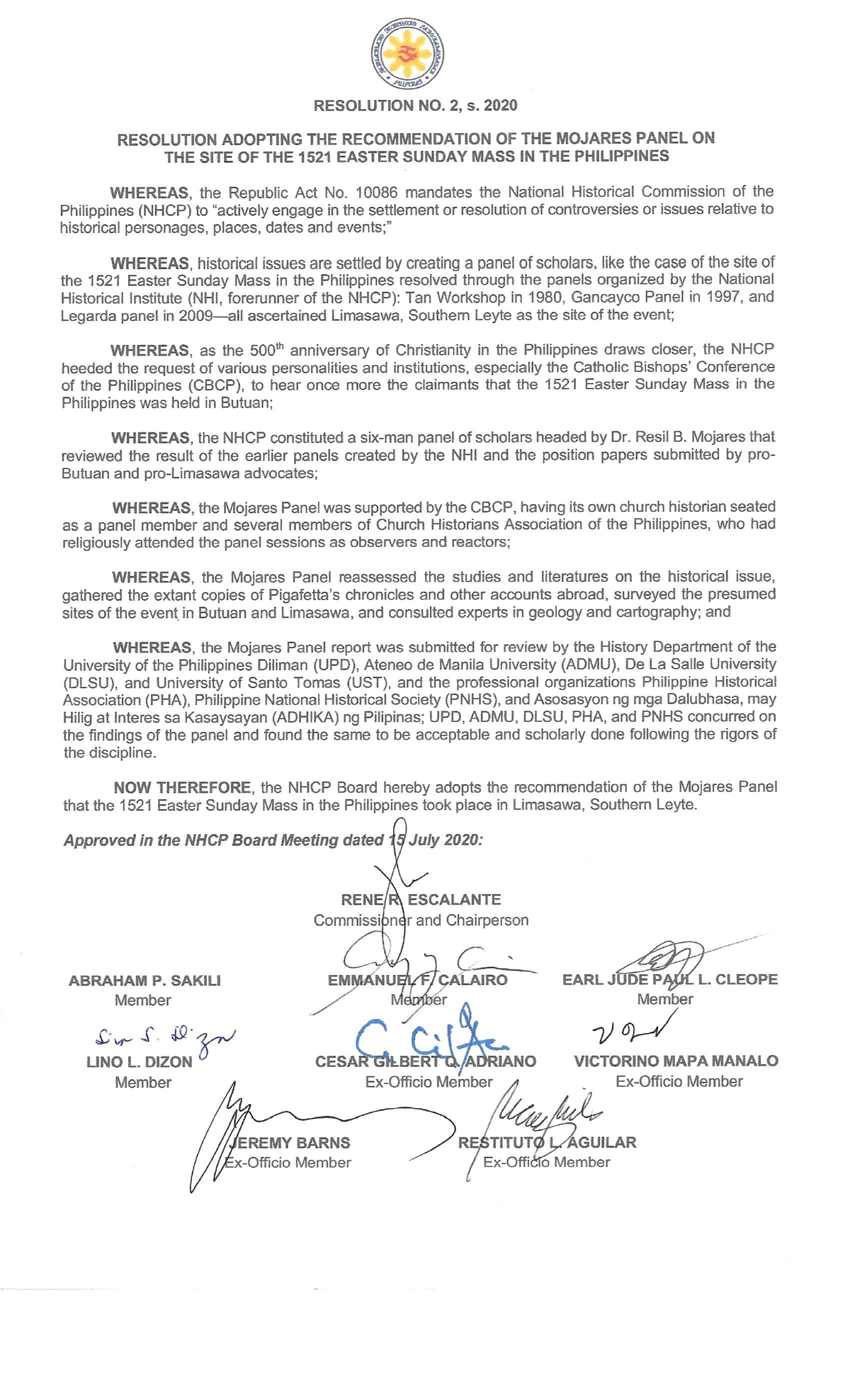 NHCP Board Resolution No Reading in History Studocu