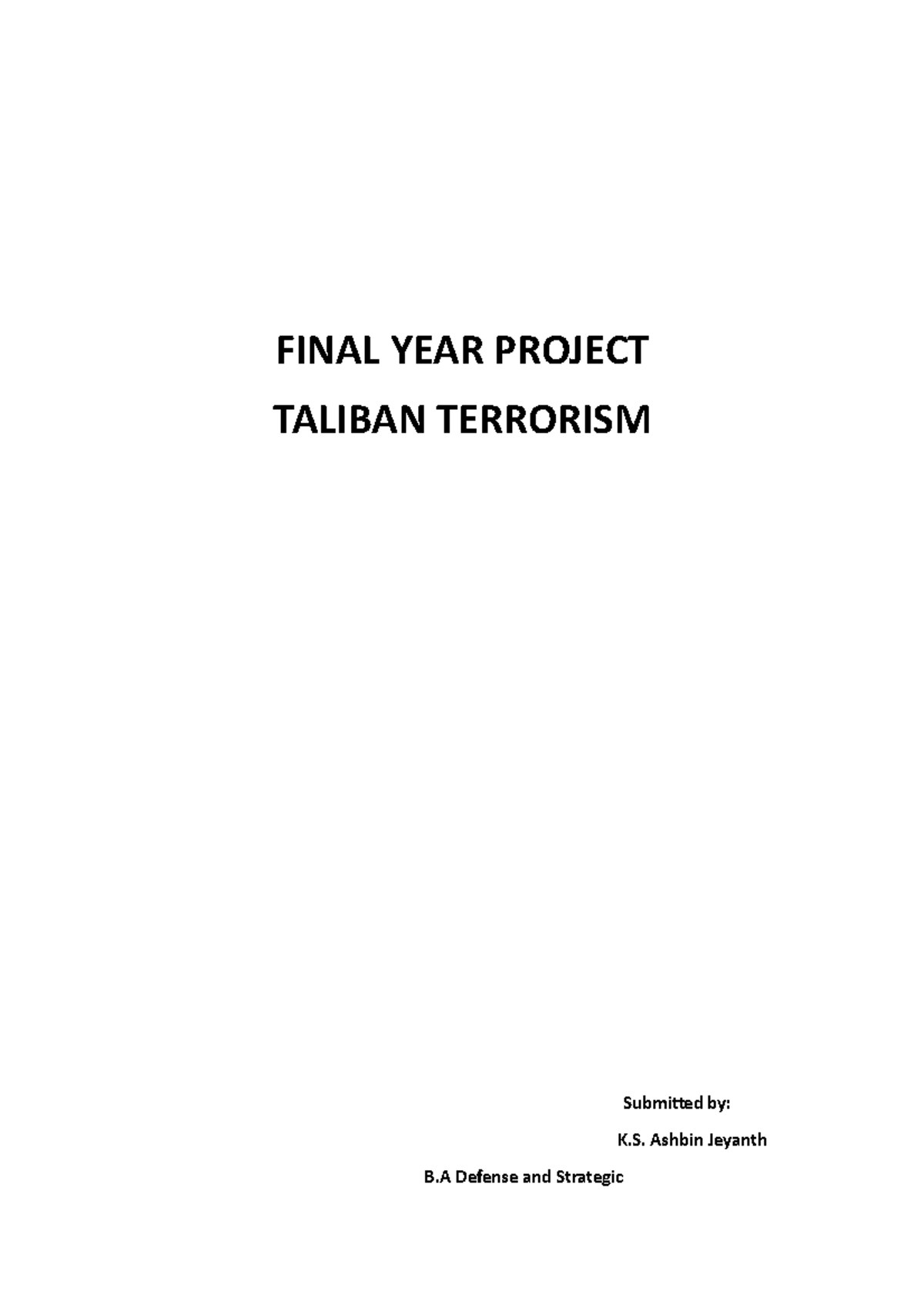 Final YEAR Project - FYUGUJGIJHNHKIKMOK - FINAL YEAR PROJECT TALIBAN ...