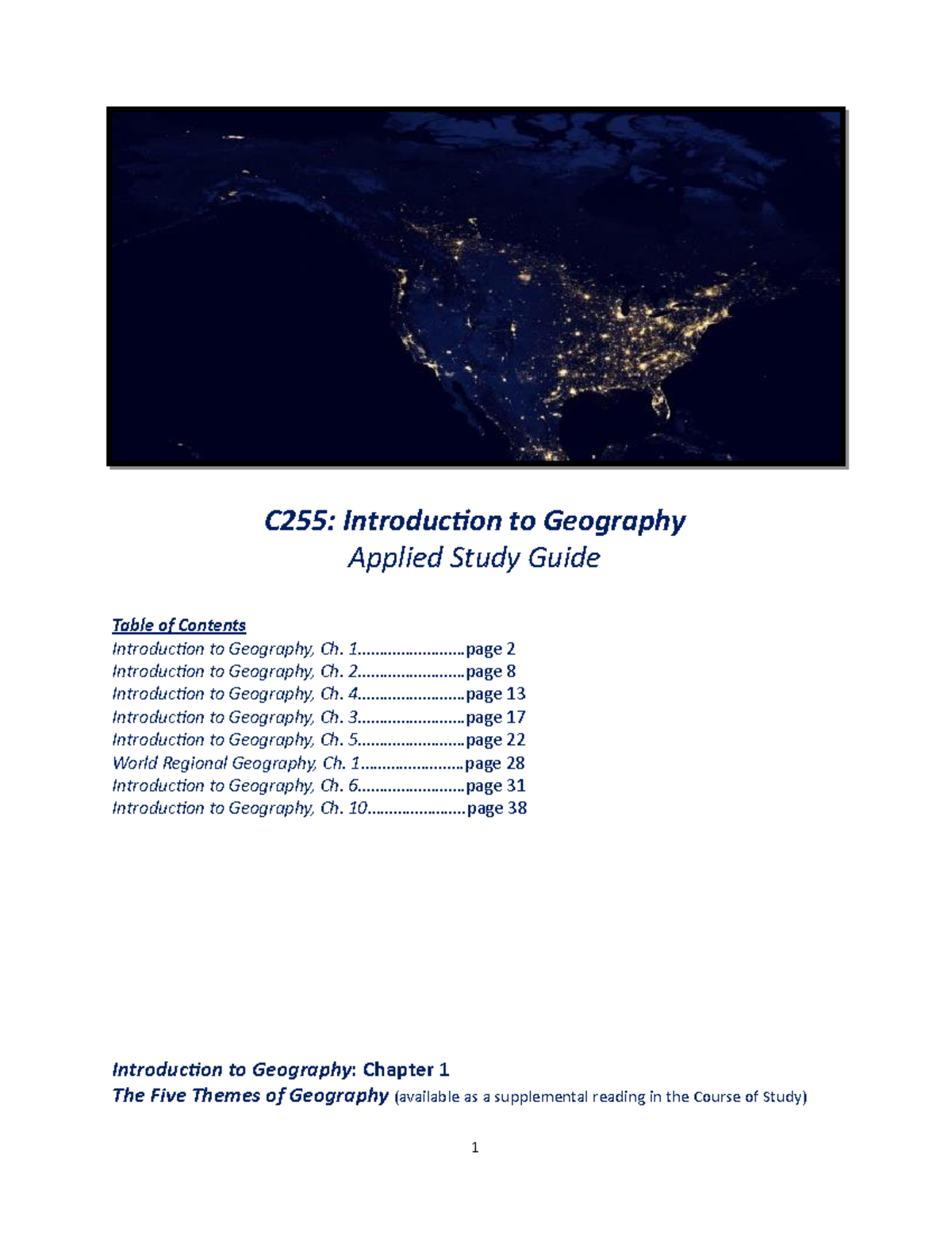 C255 Applied Study Guide - C255: Introduction To Geography Applied ...