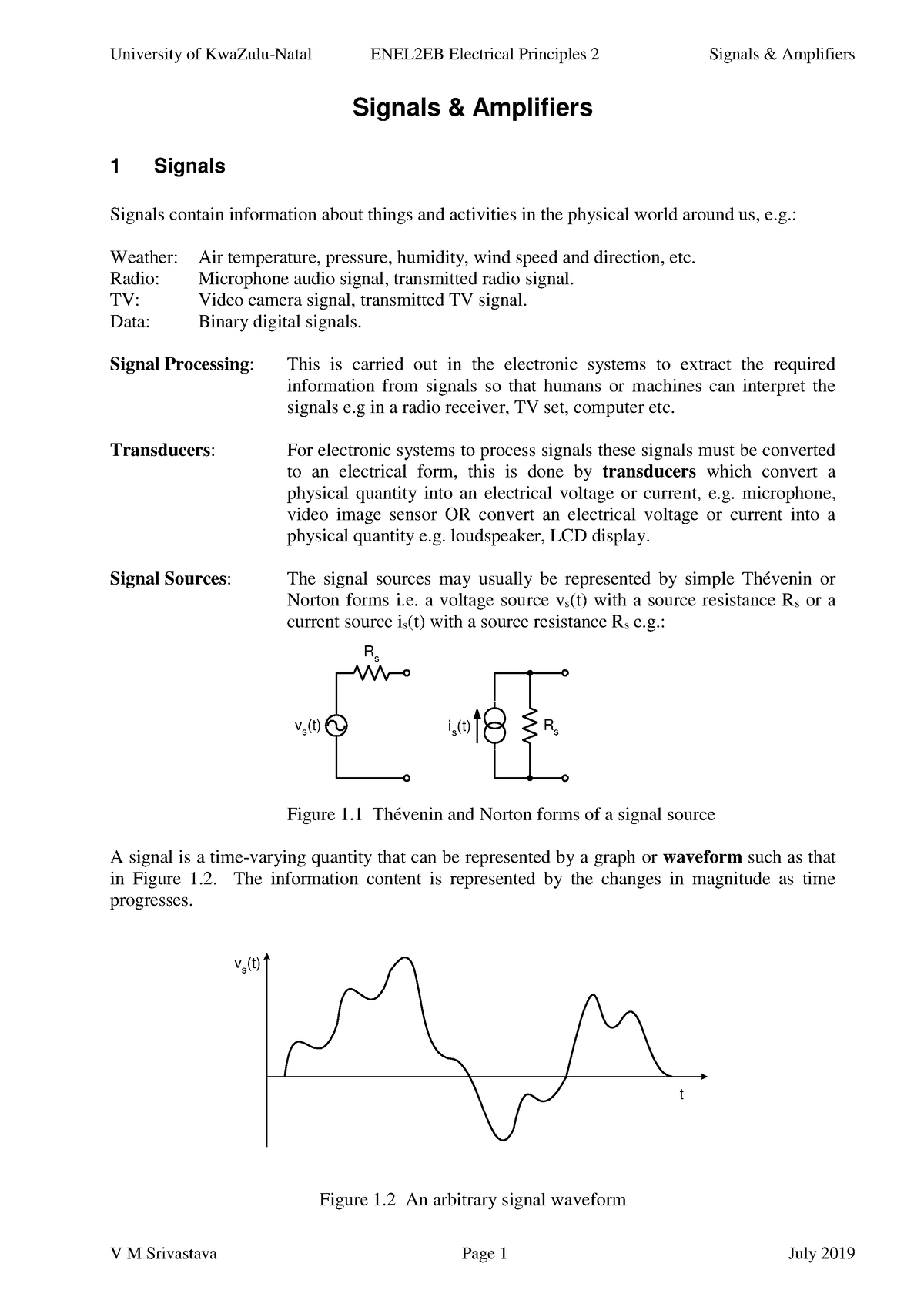 2EB Signals Amplifiers 2019 - ENEL2EB - UKZN - Studocu