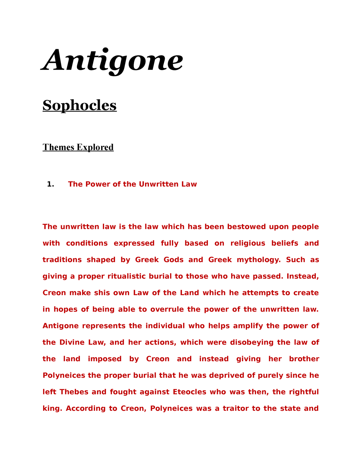 thesis about antigone