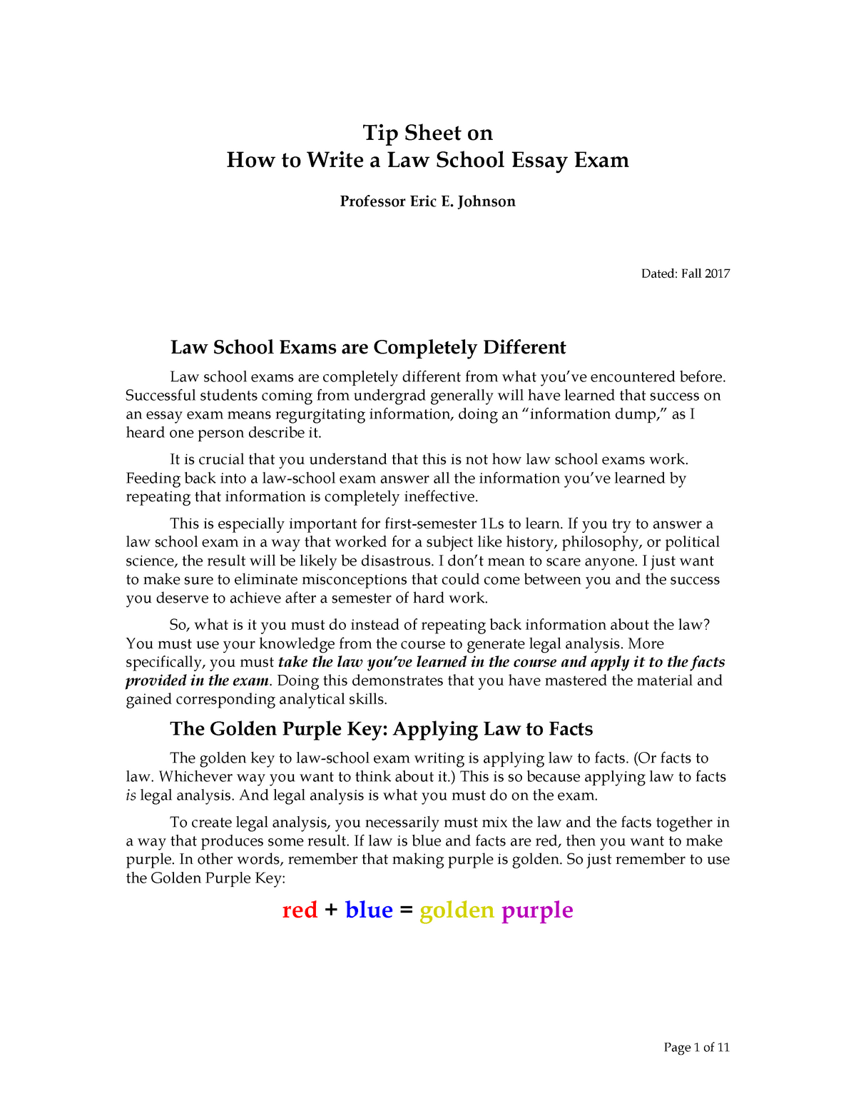 how to write a law school essay exam