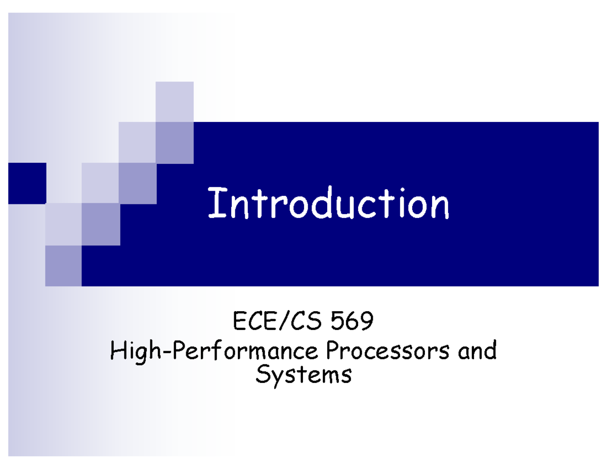 Lec1-intro - Intro Notes To The Course, Course Overview - Introduction ...