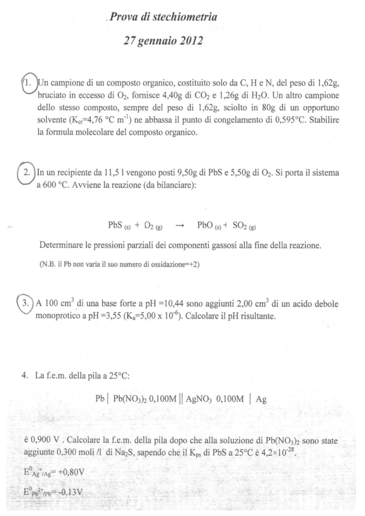 stechiometria per la chimica generale