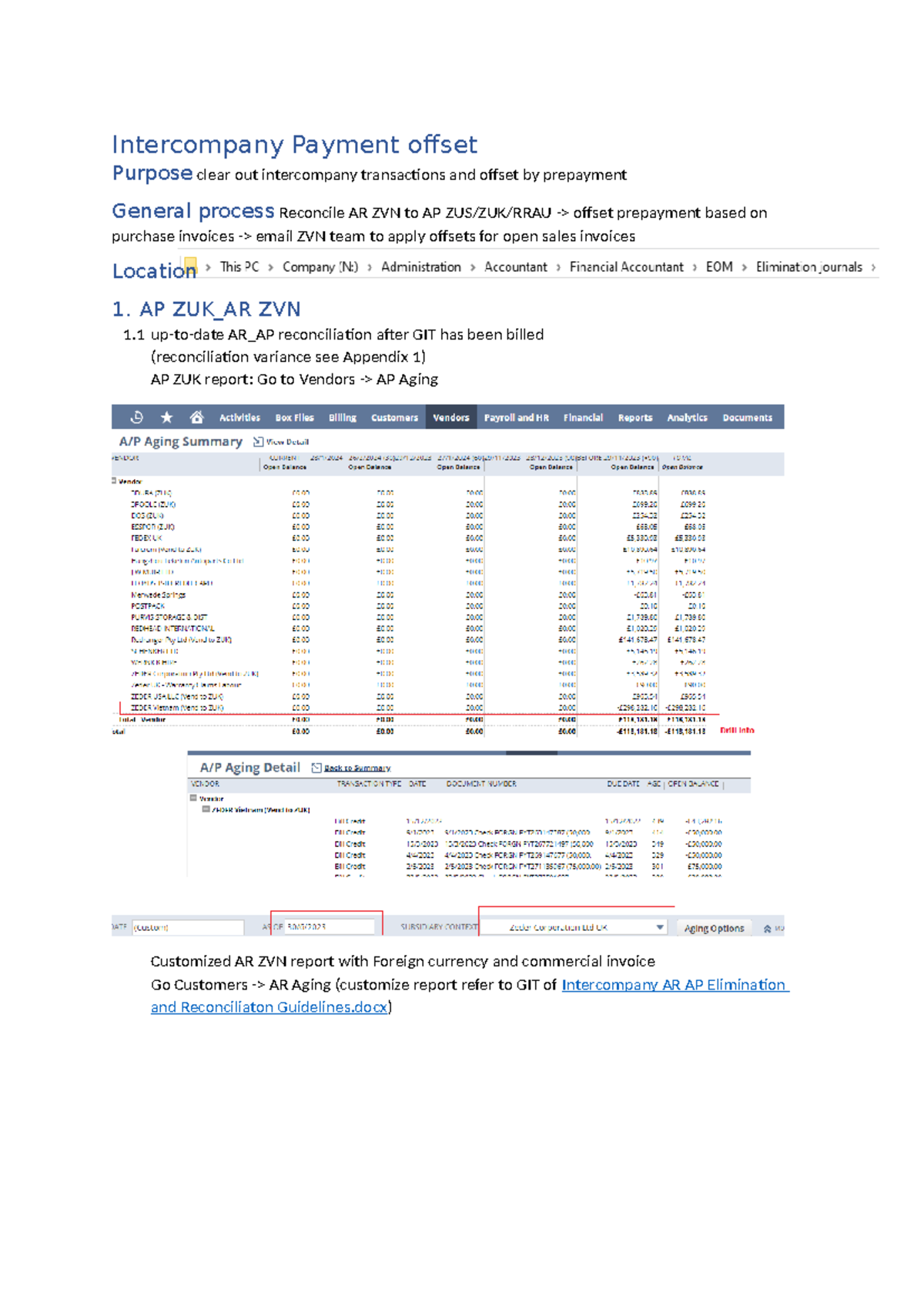 Intercompany Payment offset - Intercompany Payment offset Purpose clear ...