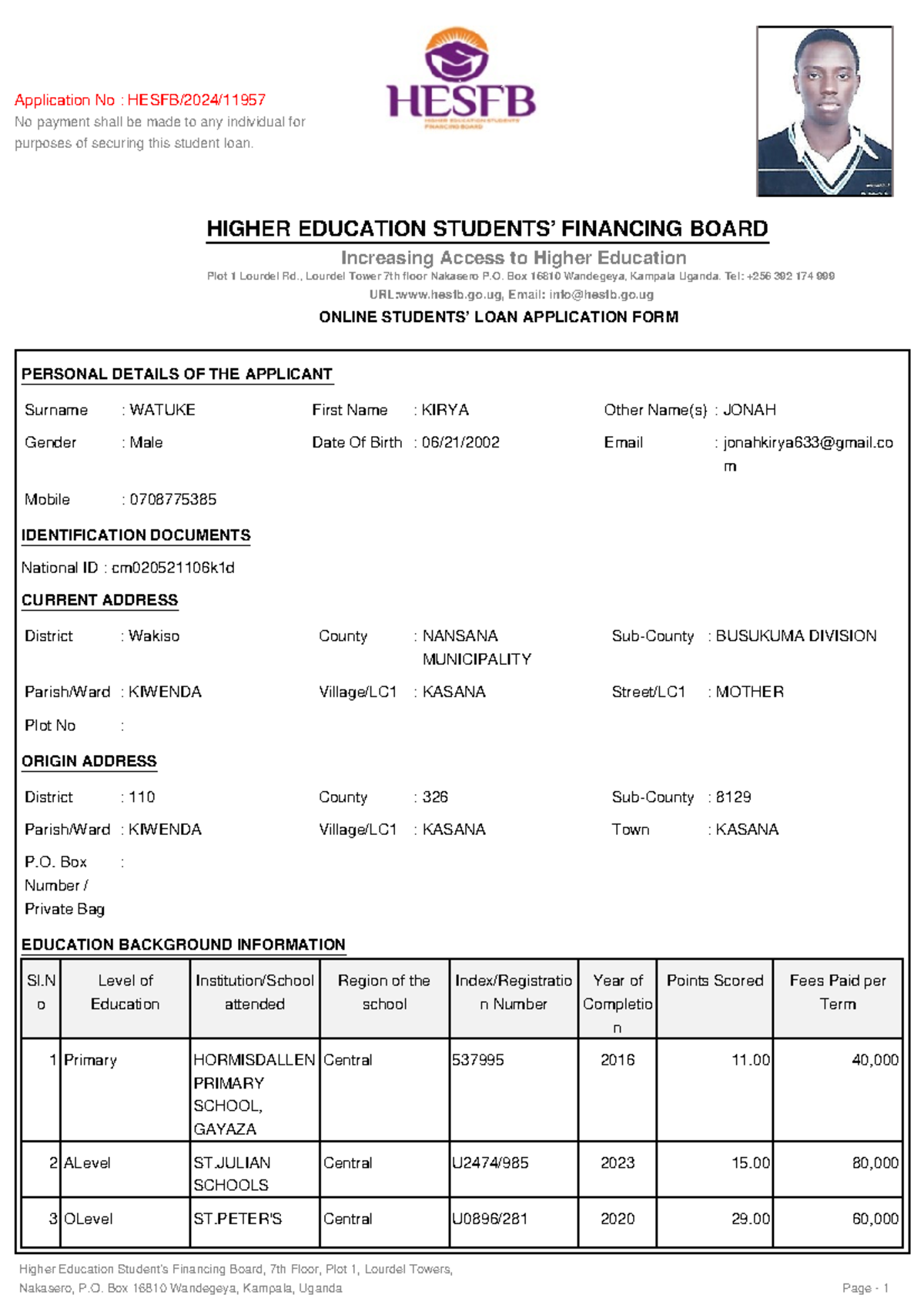 Application Form-7 - cc ffff YES - Application No : HESFB/2024/ No ...
