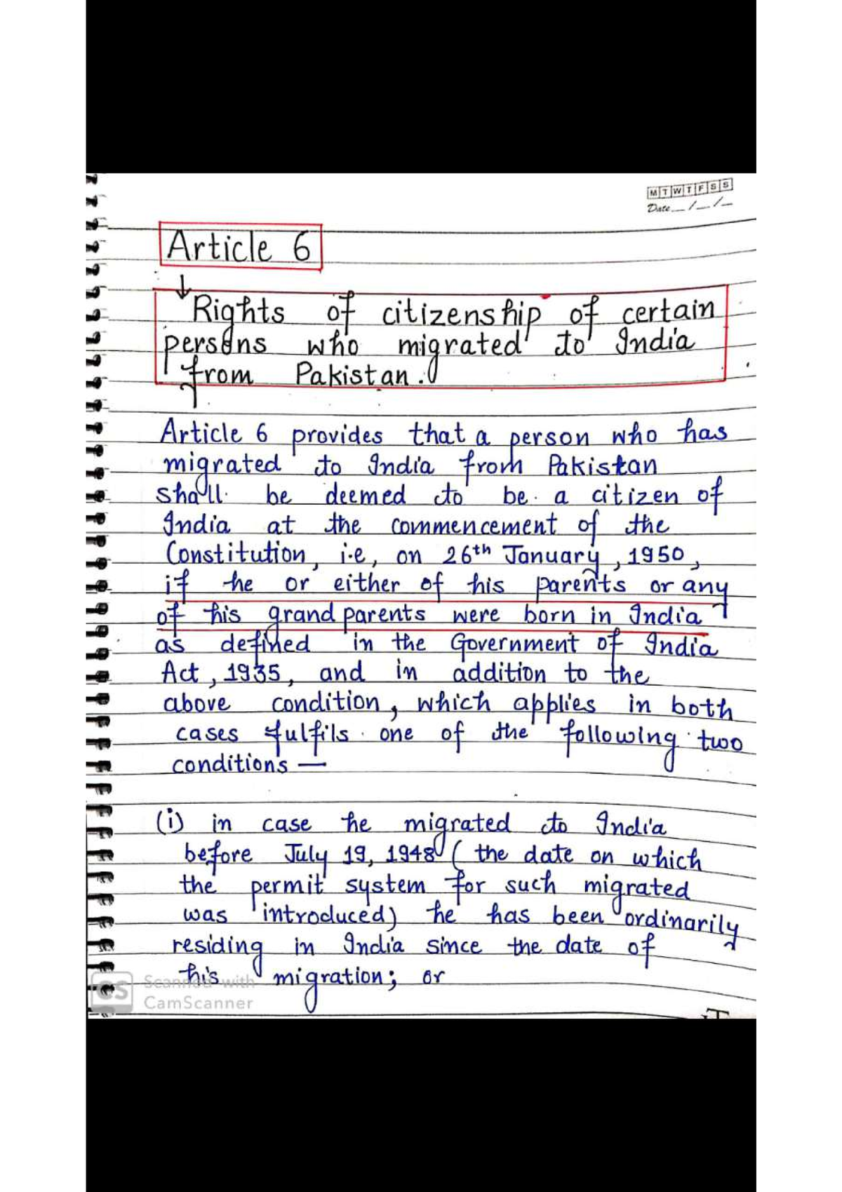 Article 6 Of Indian Constitution - B.tech - Studocu