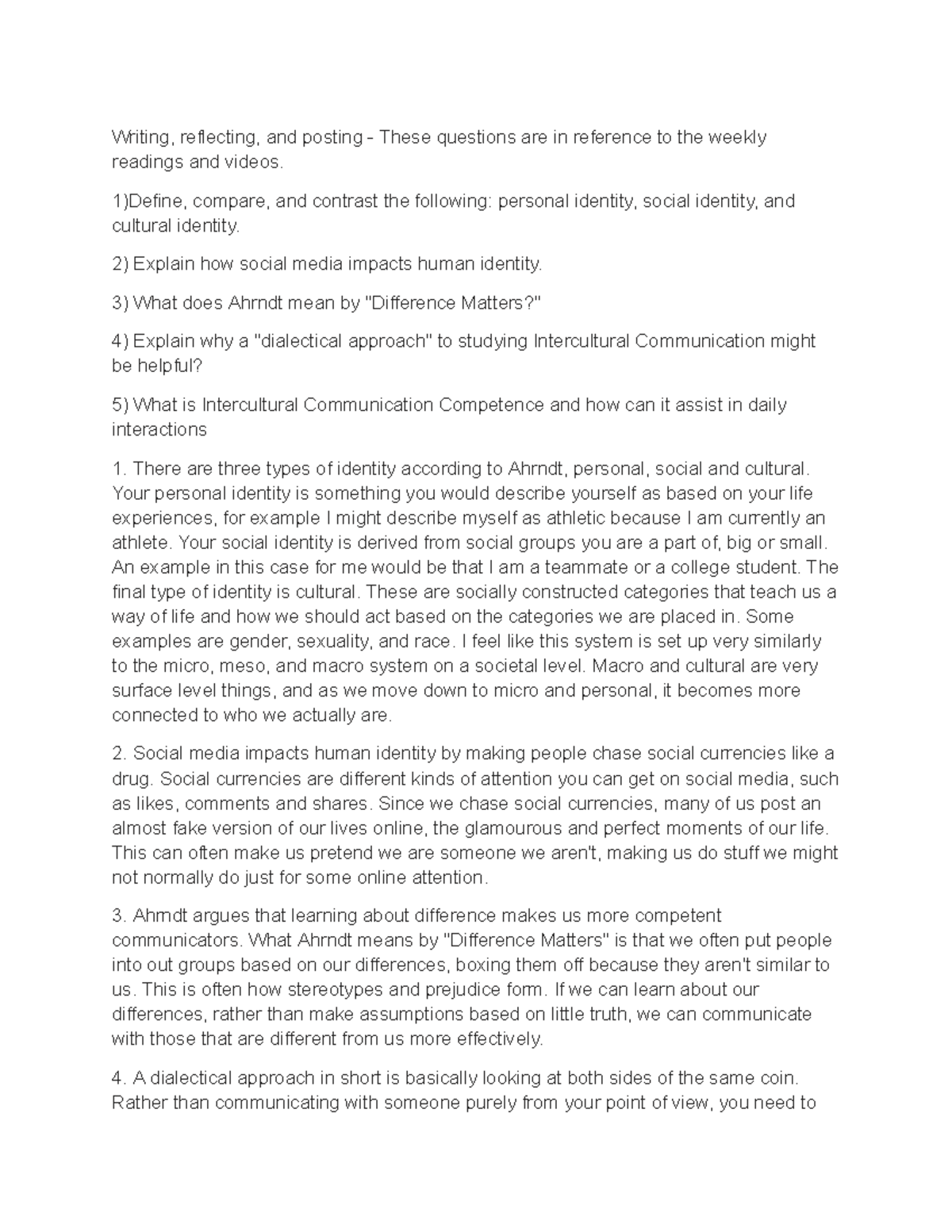 Week 2 Discussion(22) - Google Docs - Writing, reflecting, and posting ...