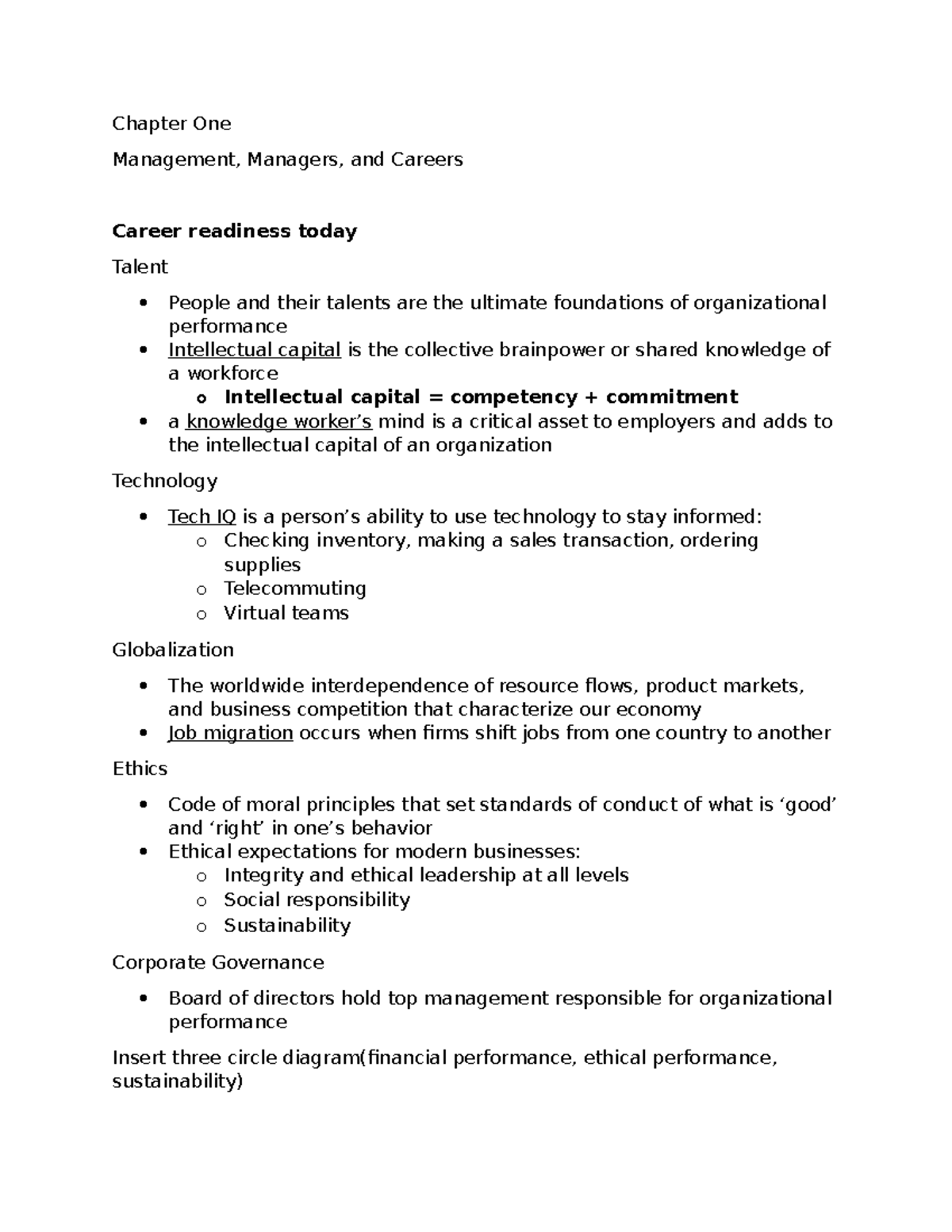 Bmgt Notes 1-23 - Practice - Chapter One Management, Managers, And ...