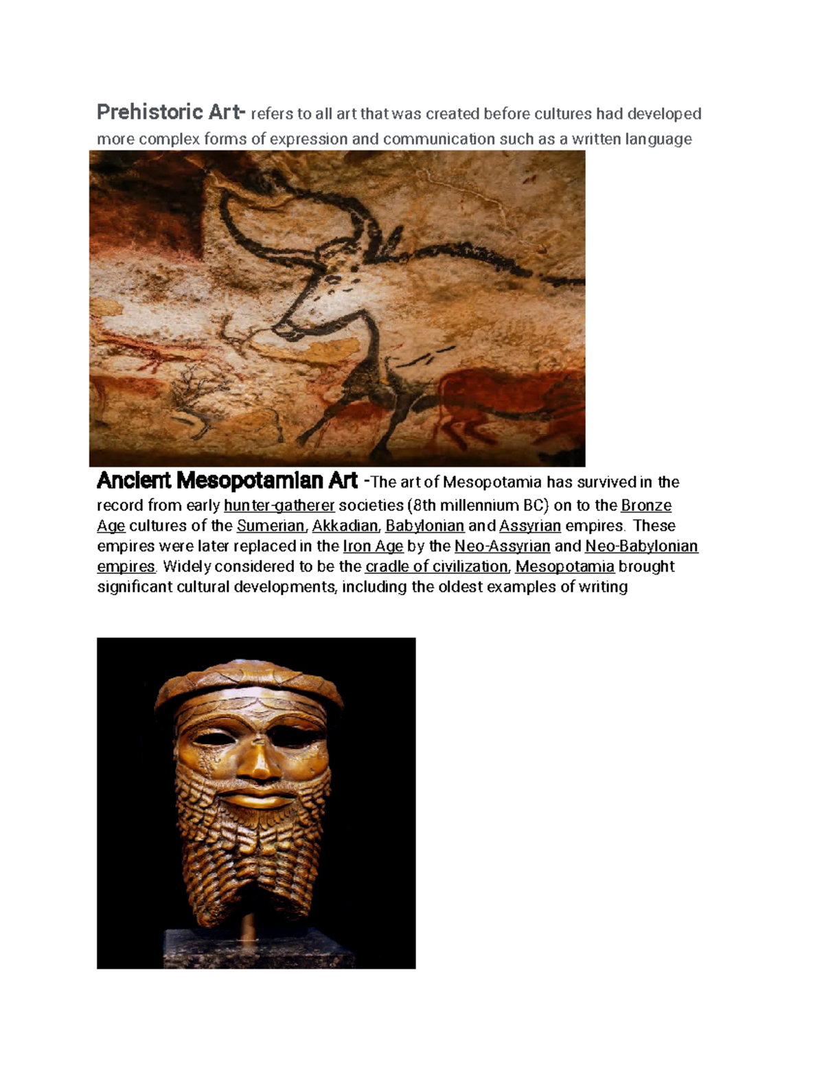 Document (project) geejddjgf Prehistoric Art refers to all art