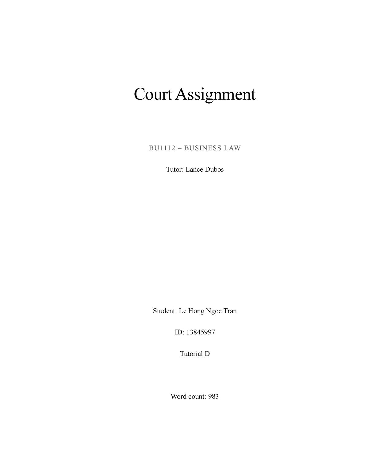 court assignment