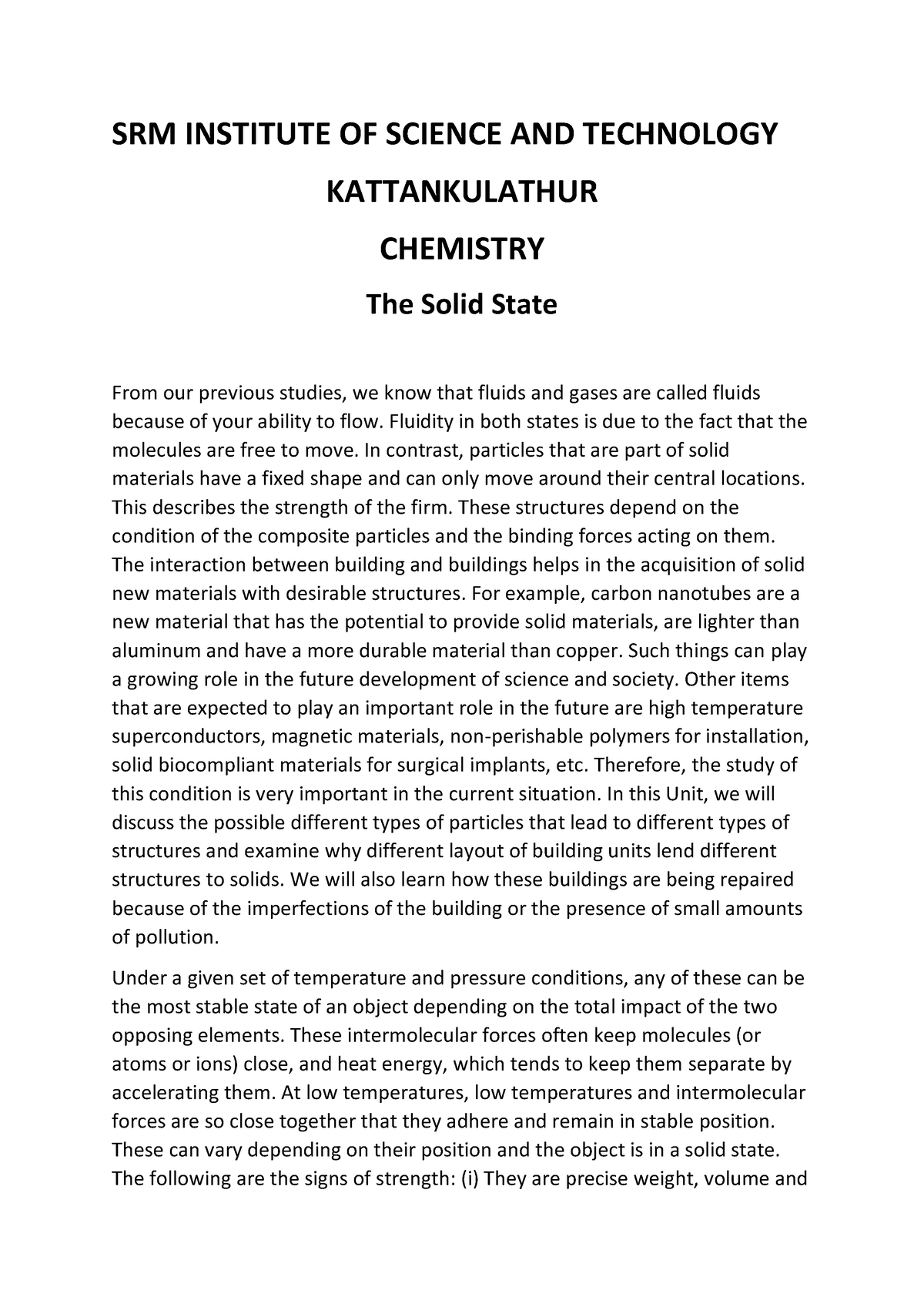 What Is Solid State In Chemistry