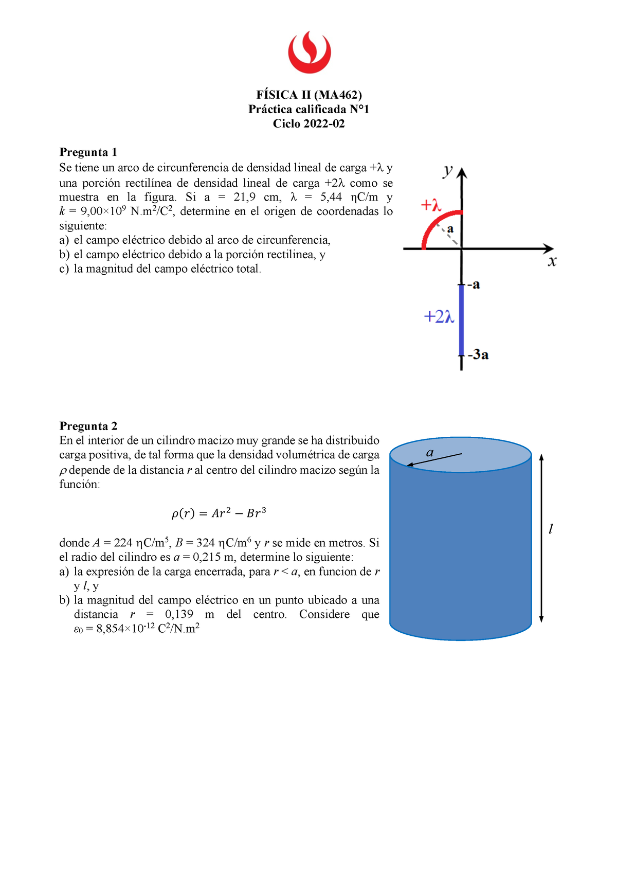 Grupo 01 - Pc1 De Física 2 - FÍSICA II (MA462) Práctica Calificada N ...