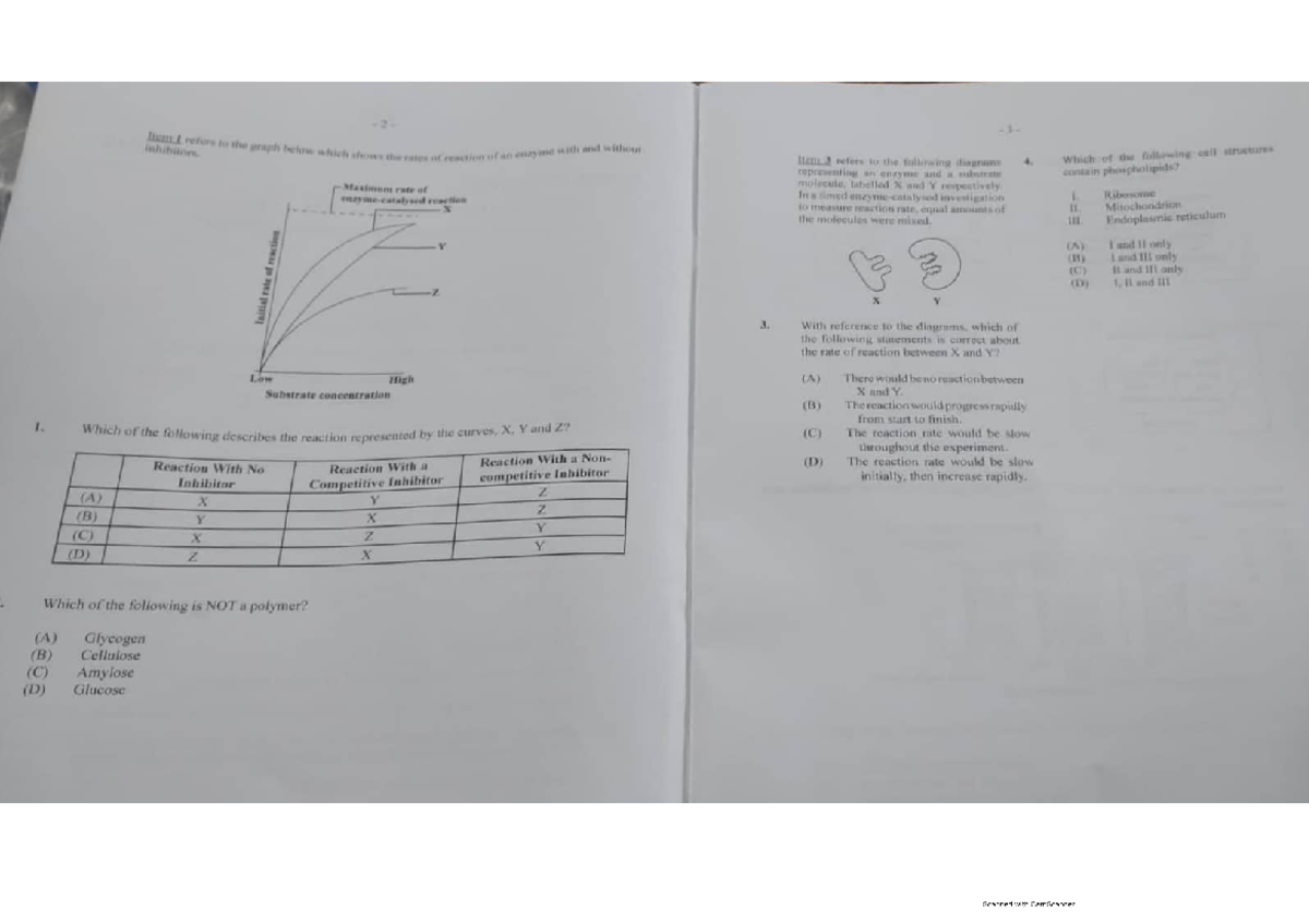 BIO UNIT 1 P1 2023 - 2023 cape bio unit 1 p1 past paper - Biology - Studocu