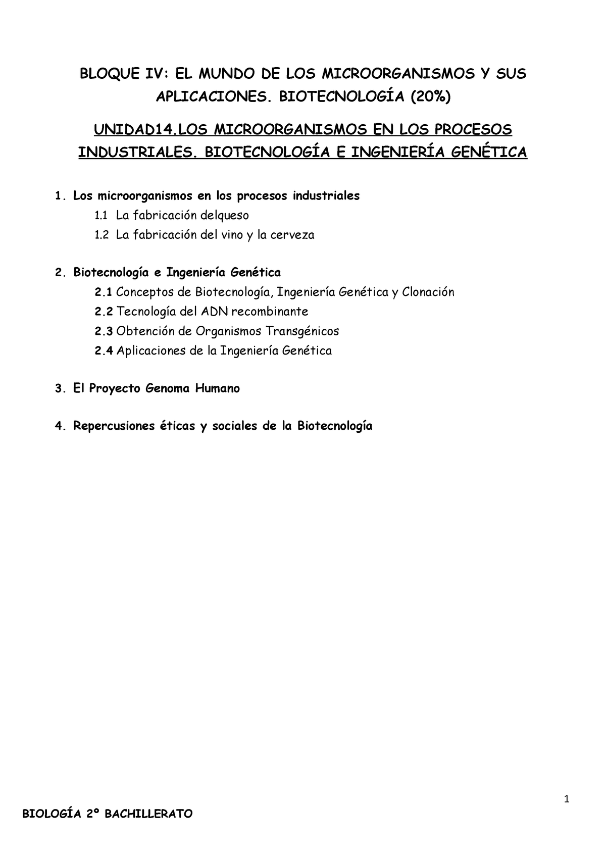 Tema 14 Biotecnologia E Ingenieria Genetica Biologia 112 Studocu