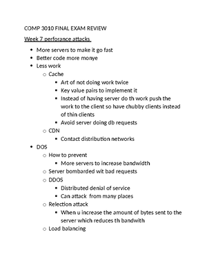 COMP 3010 Notes - COMP 3010 NOTES WEEK 1 3 ASSIGNEMENTS , 2 TERM TESTS ...