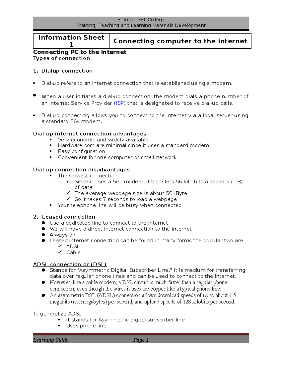 Conecting Hardware peripherals LO 4 1 - Training, Teaching and Learning ...